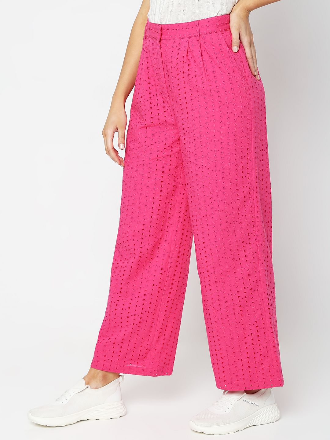 Pink High Rise Co-Ord Set Pants