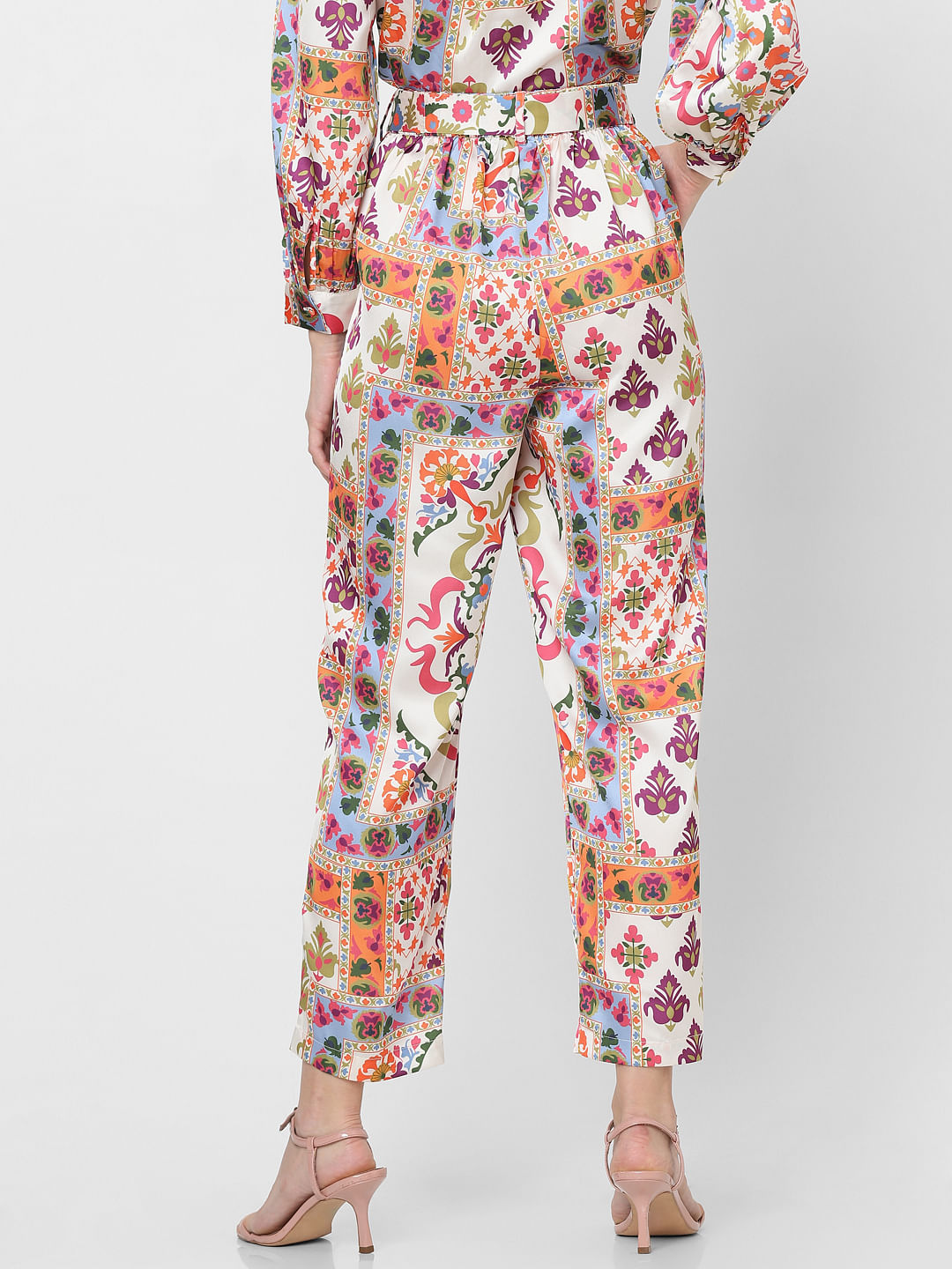 Multi-Coloured High Rise Printed Pants