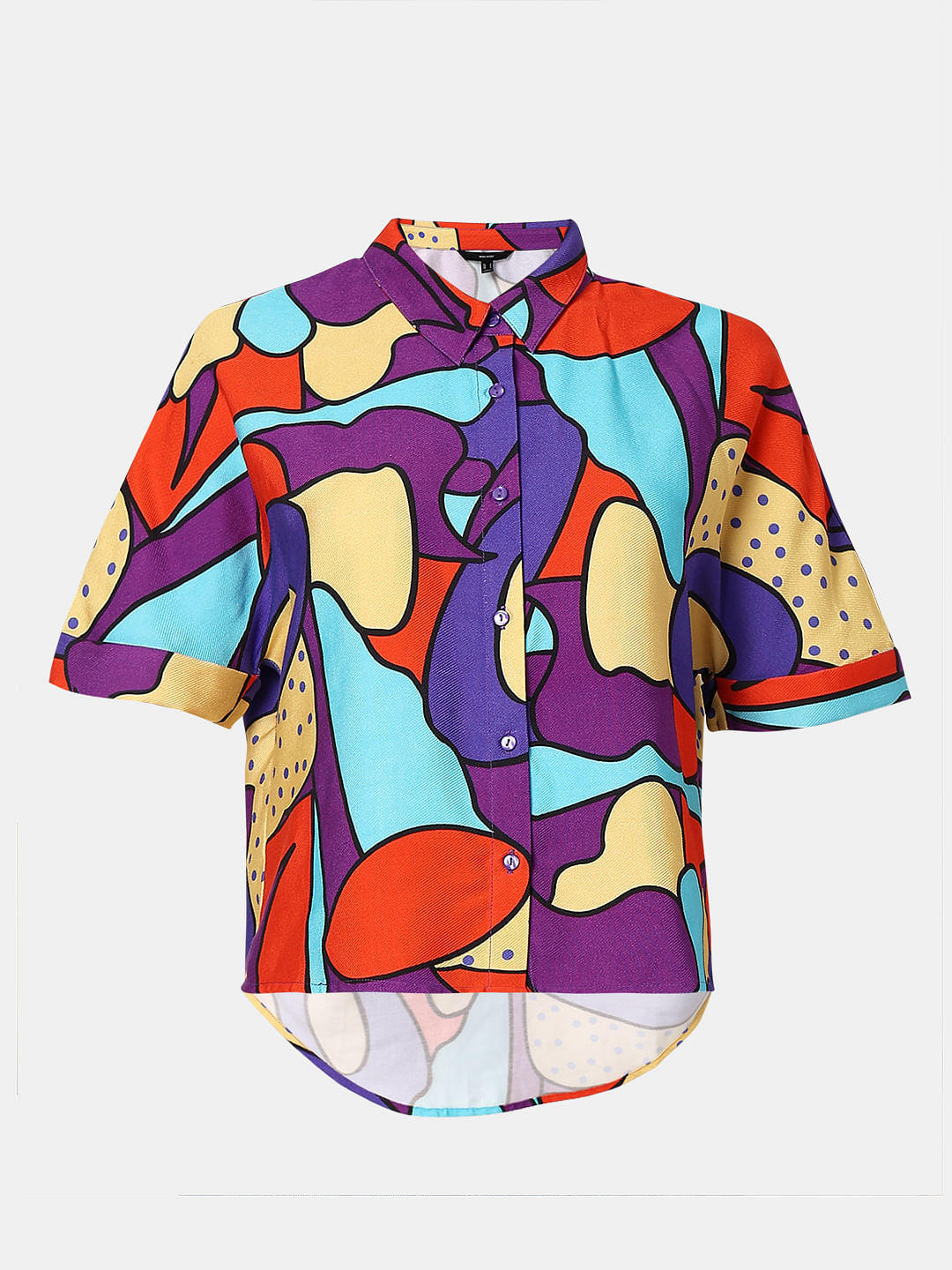 Purple Abstract Print Shirt