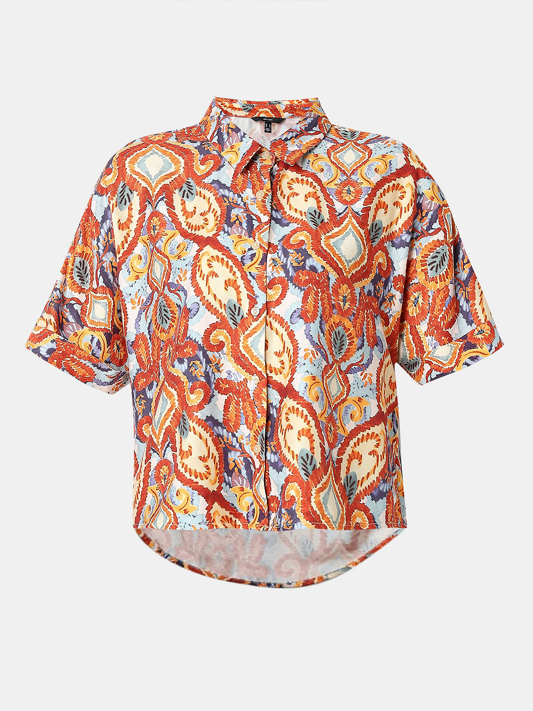 Brown Printed Relaxed Fit Shirt