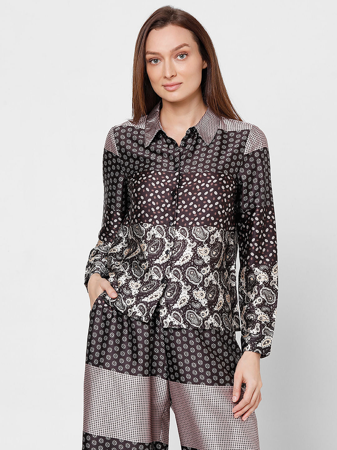 Dark Brown All Over Printed Shirt