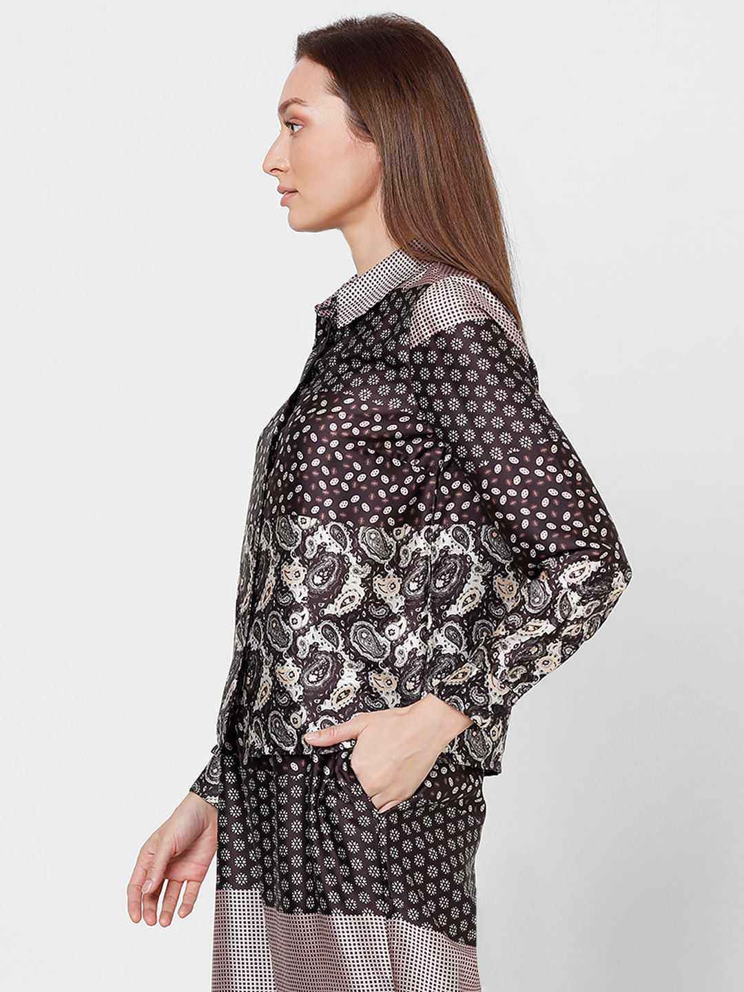 Dark Brown All Over Printed Shirt