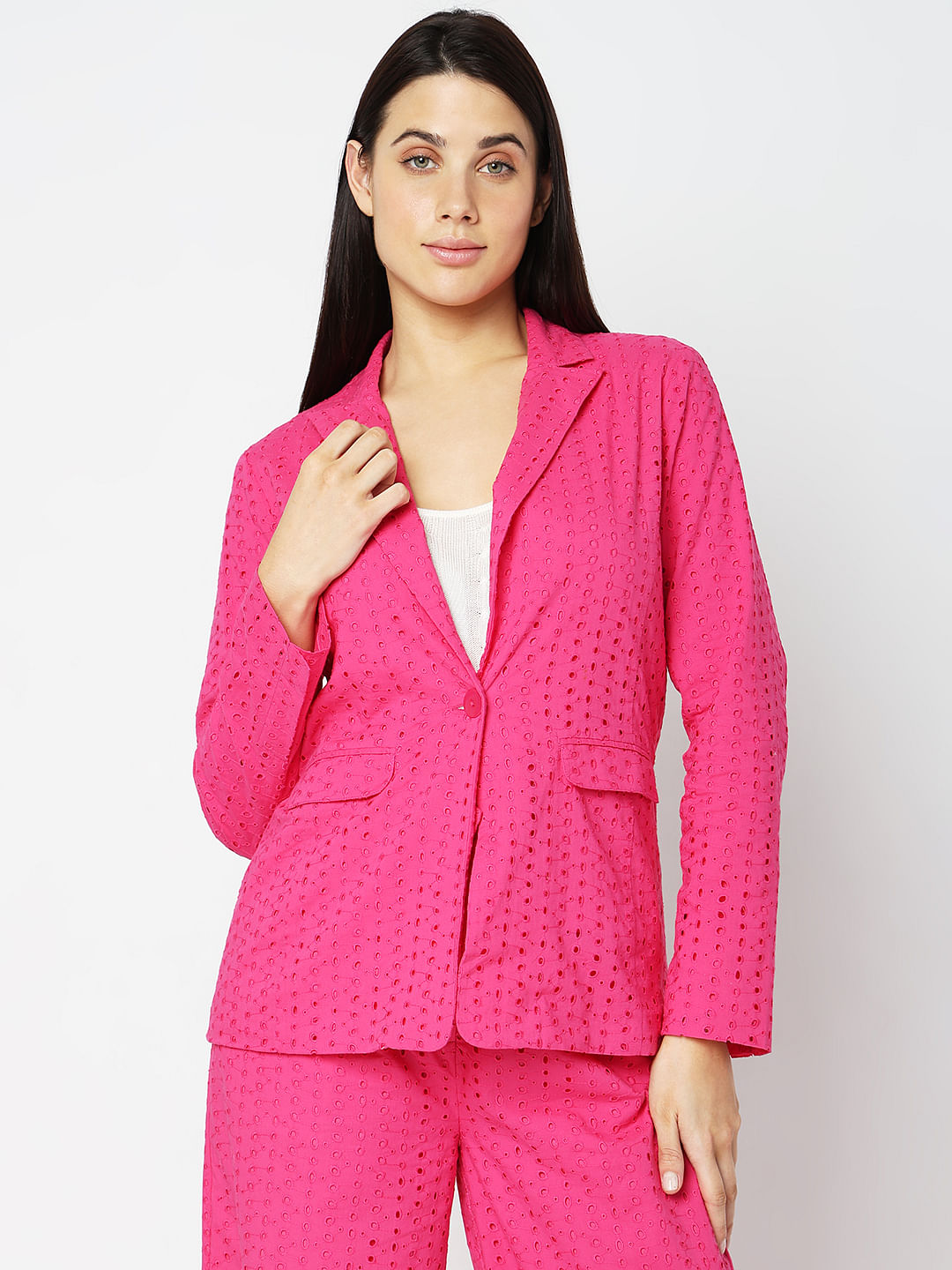 Pink Cut-Out Co-Ord Set Blazer