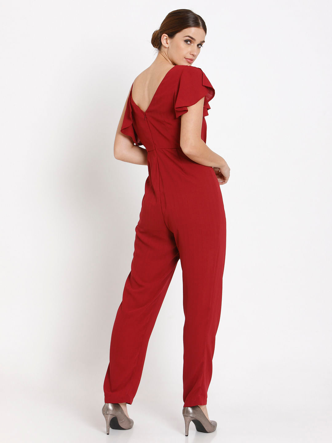 Red Flounce Jumpsuit