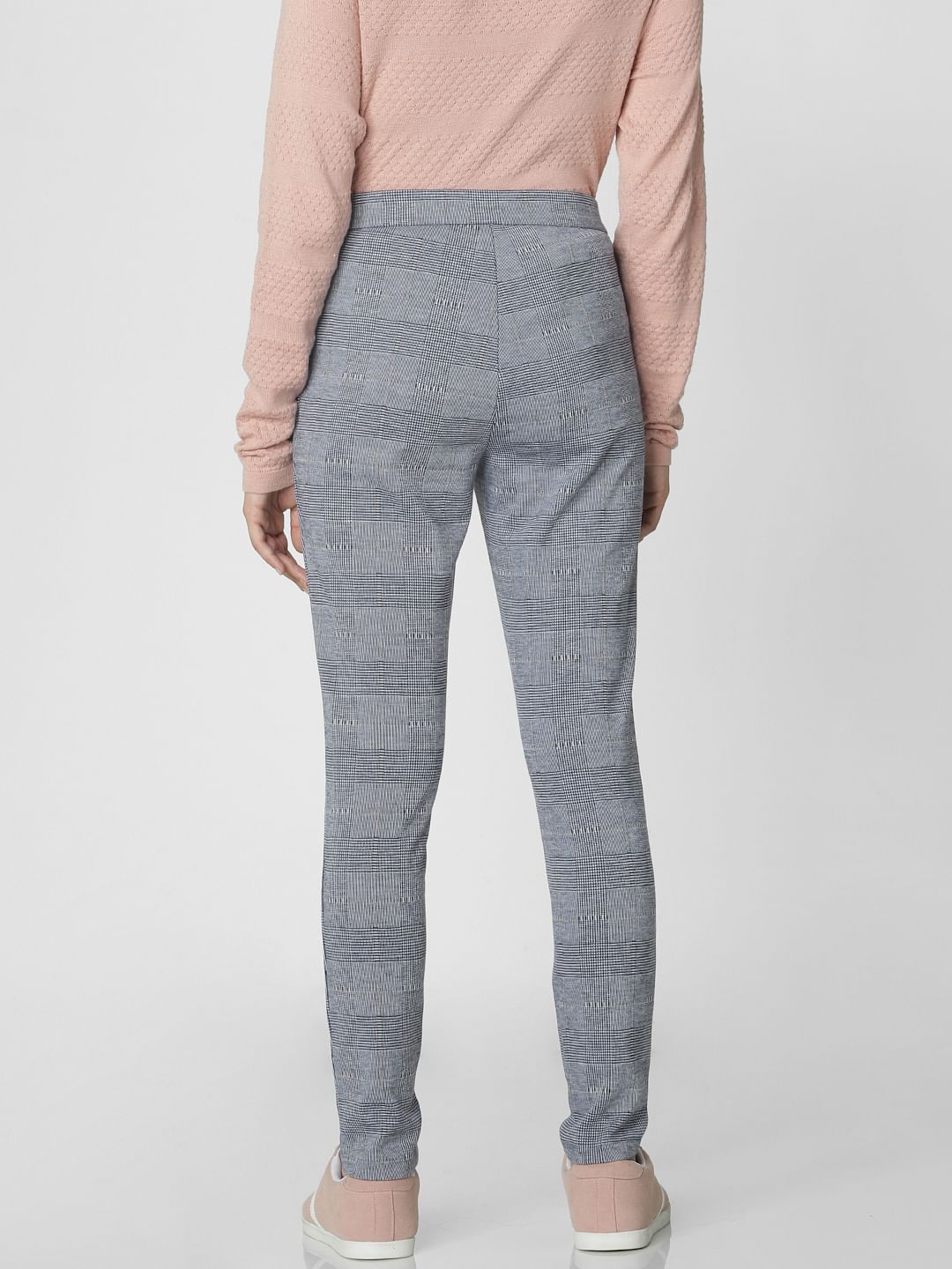 Dark Blue High Waist Zip Detail Leggings