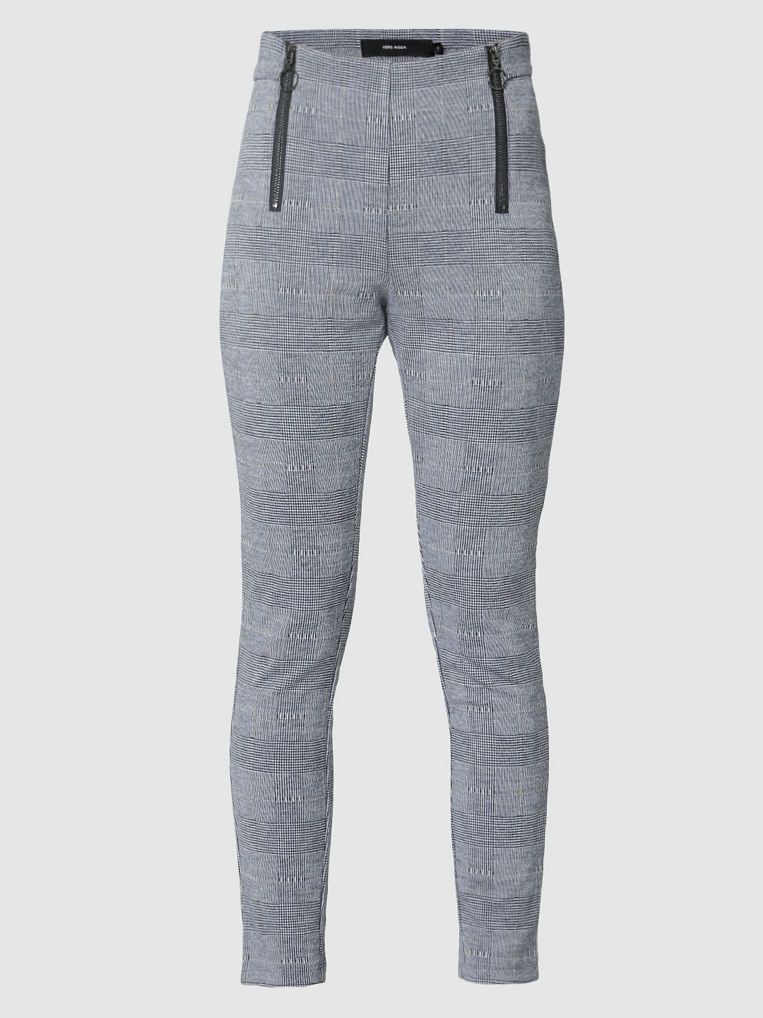 Dark Blue High Waist Zip Detail Leggings