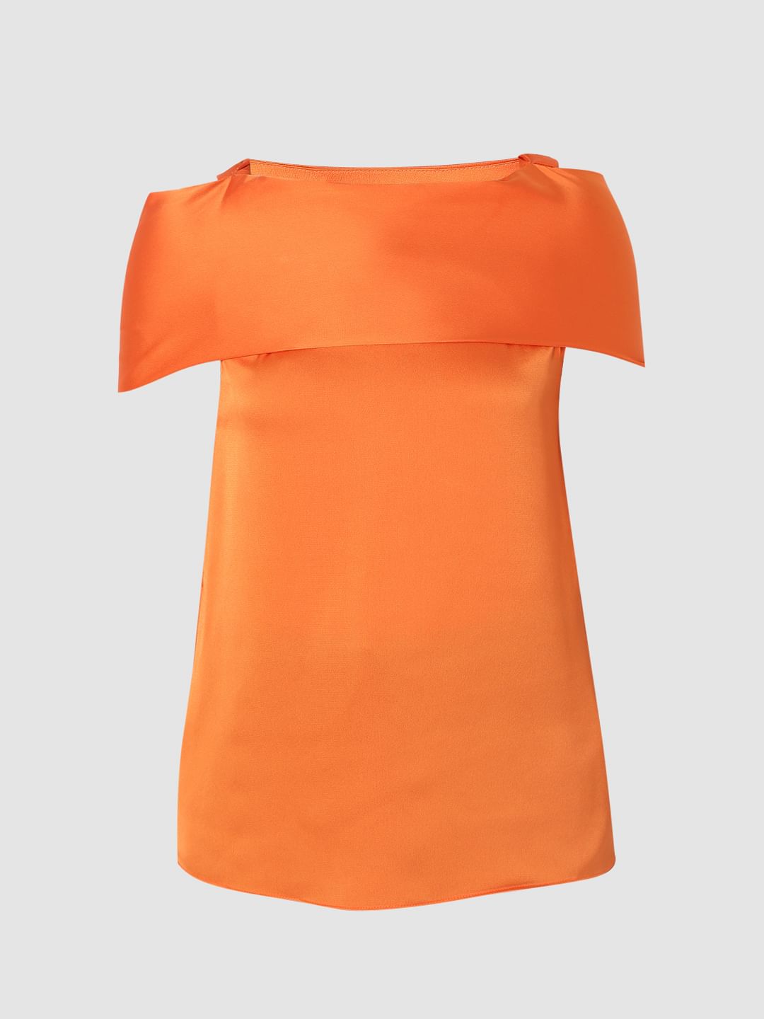 Orange High Neck Top