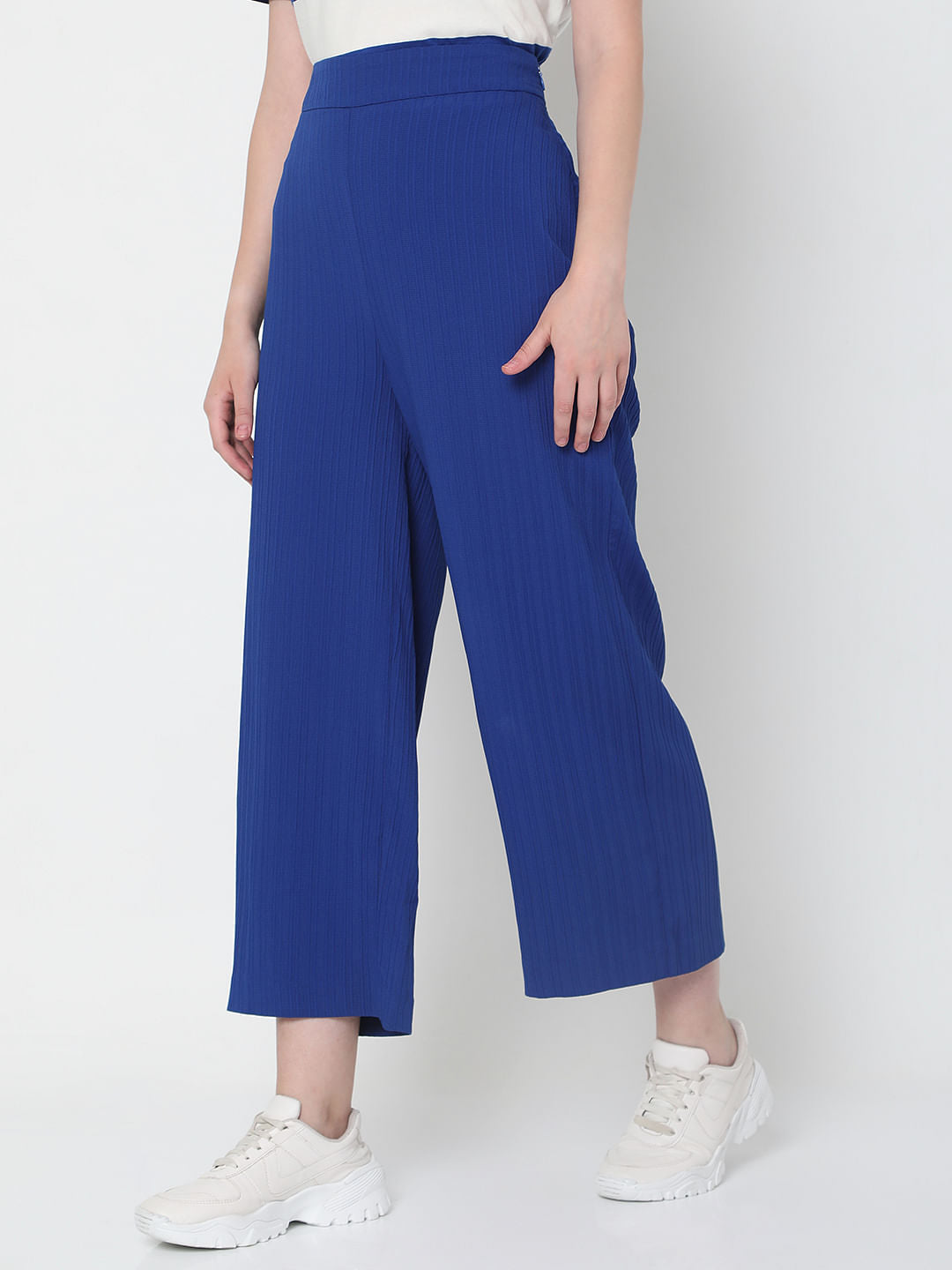 Blue High Rise Co-Ord Set Pants