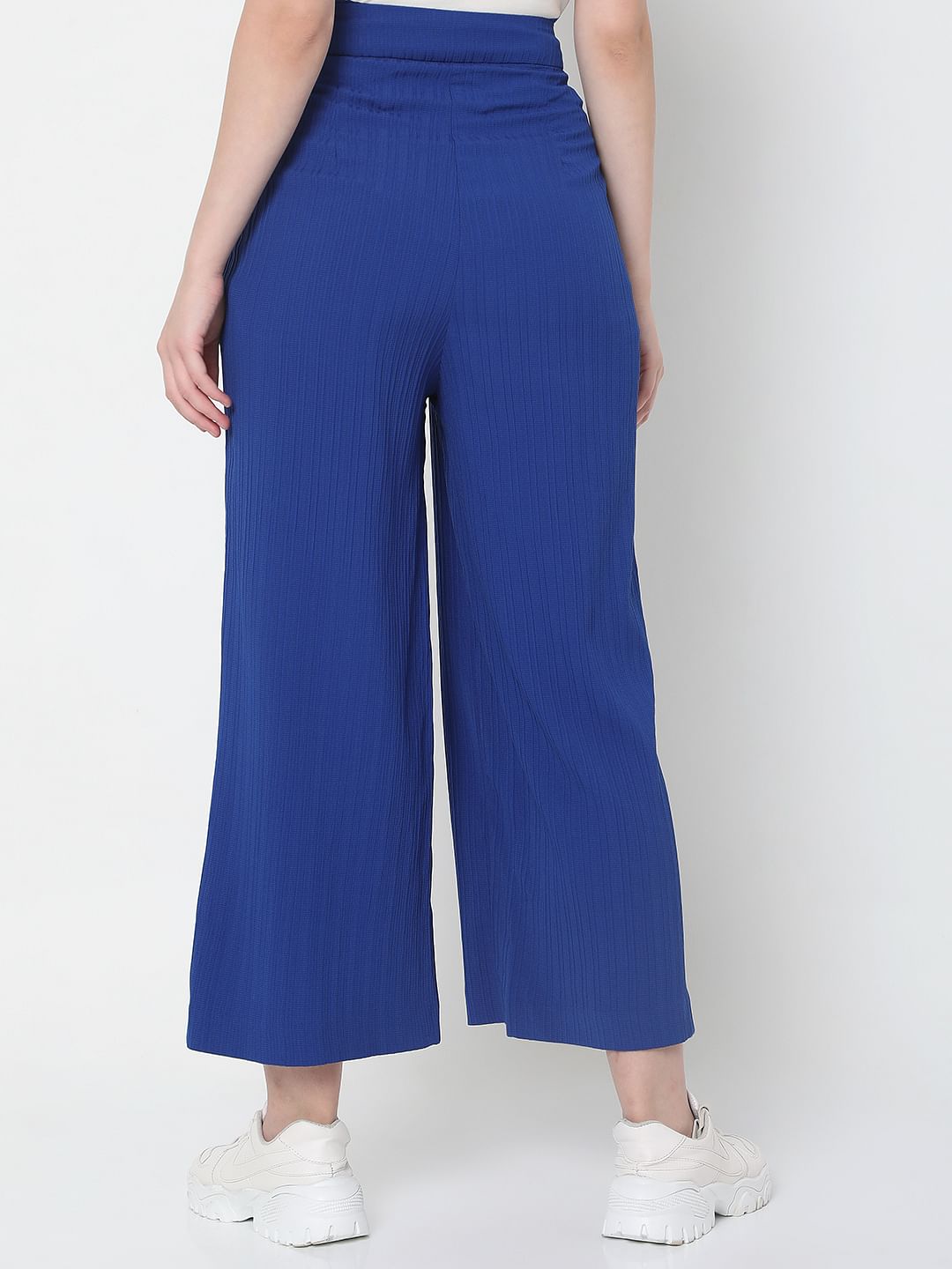 Blue High Rise Co-Ord Set Pants