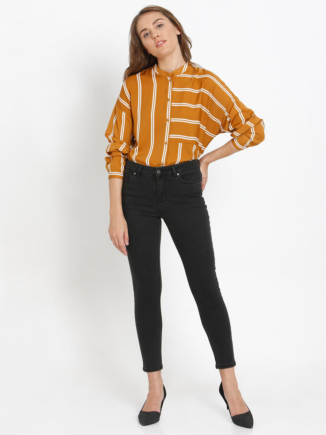 Dark Grey Mid Rise Faded Skinny Fit Jeans