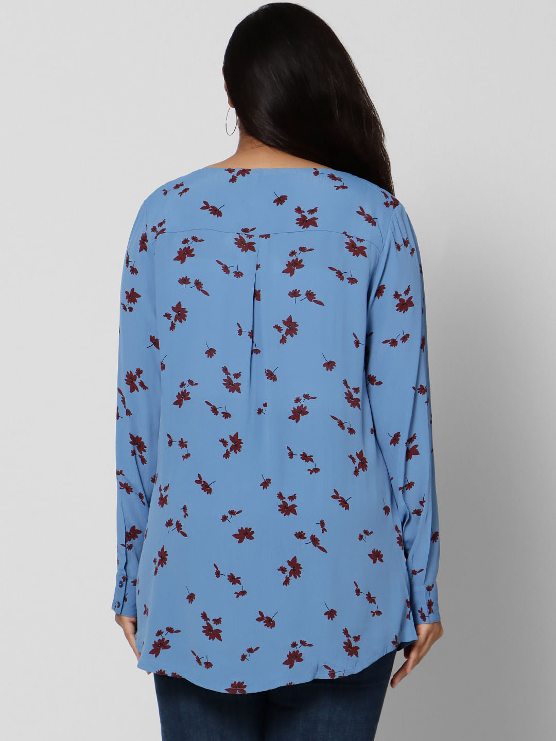 Curve Blue All Over Print Full Sleeves Top