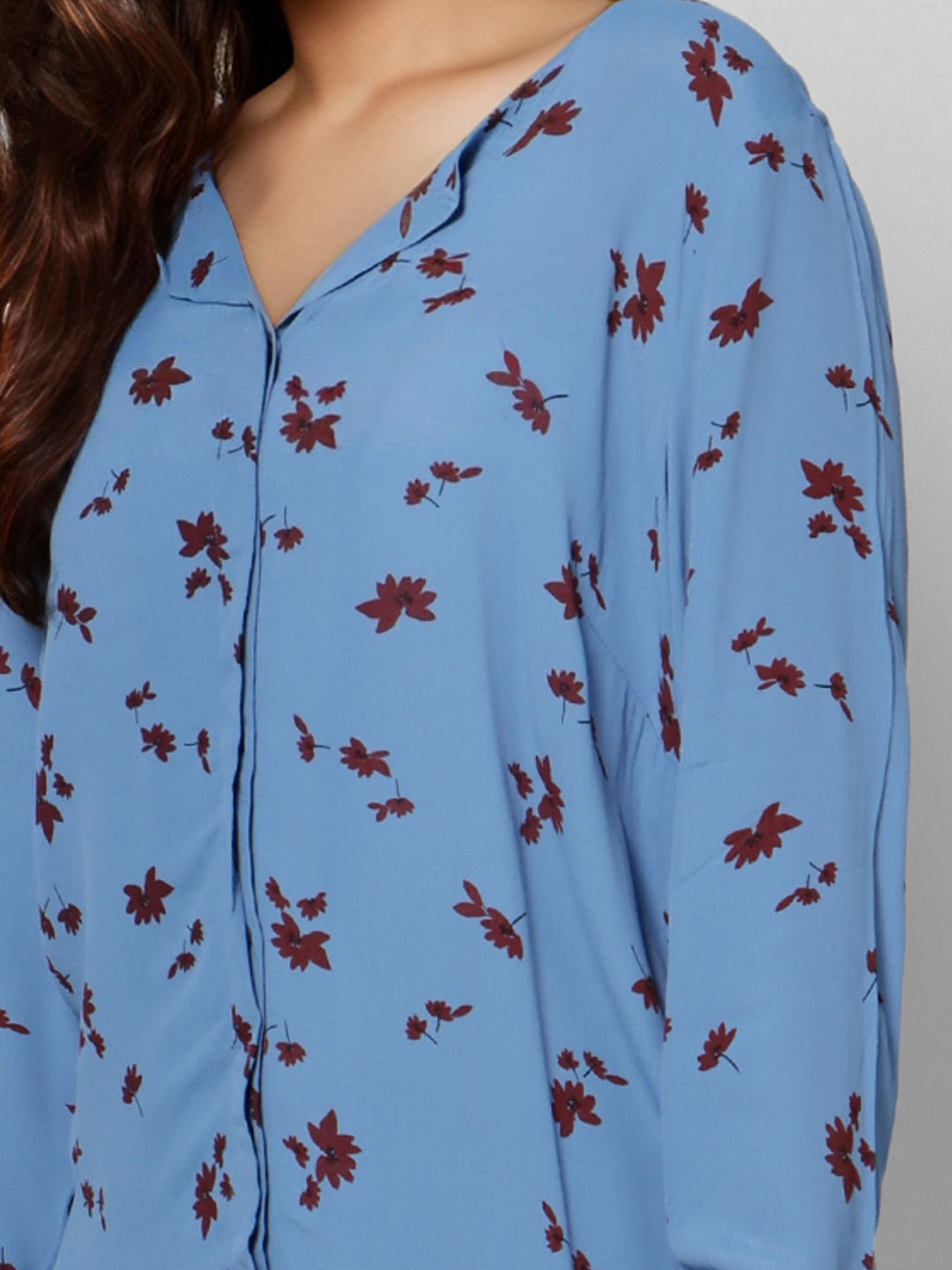 Curve Blue All Over Print Full Sleeves Top