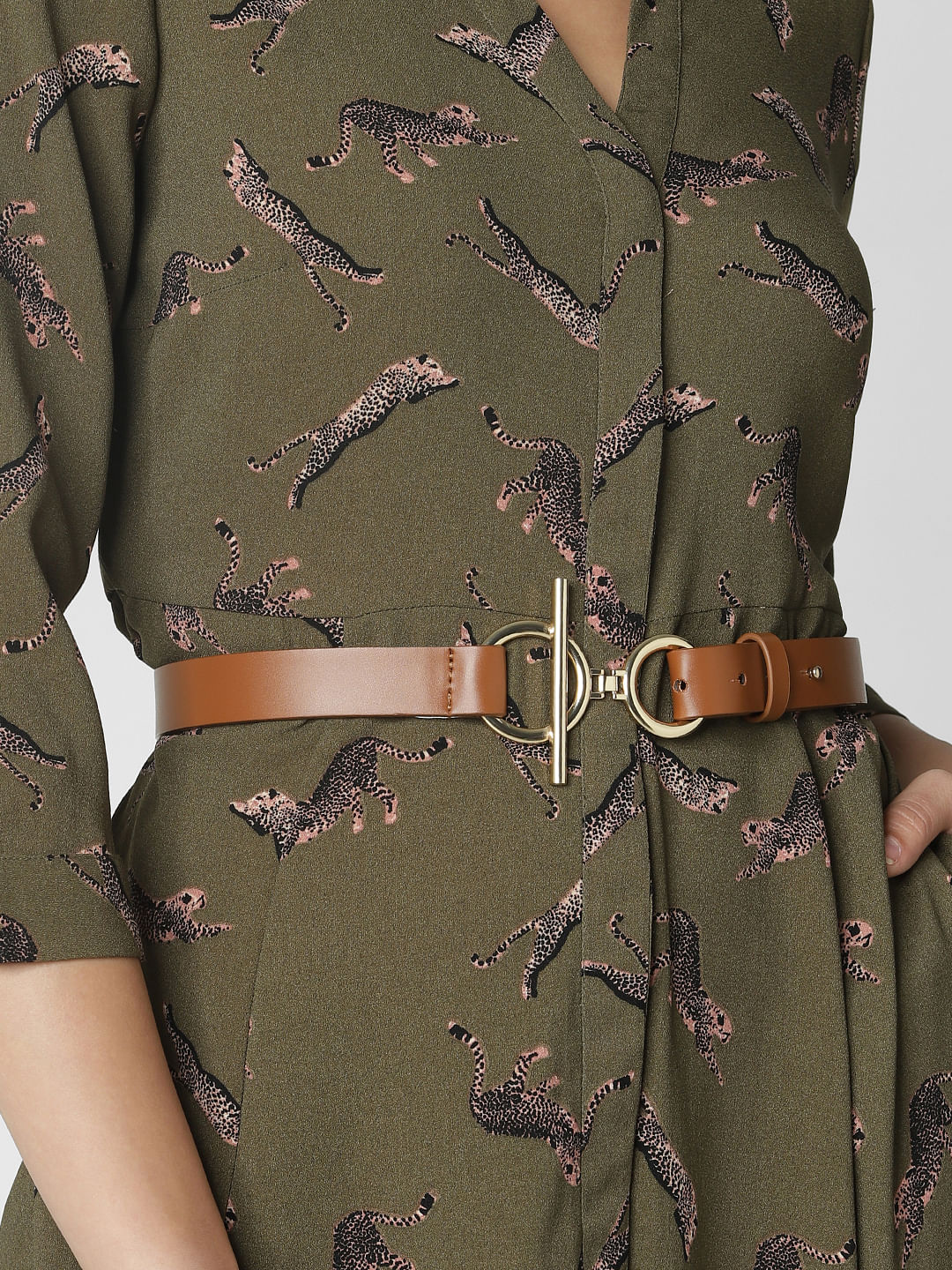 Brown Golden Buckle Belt