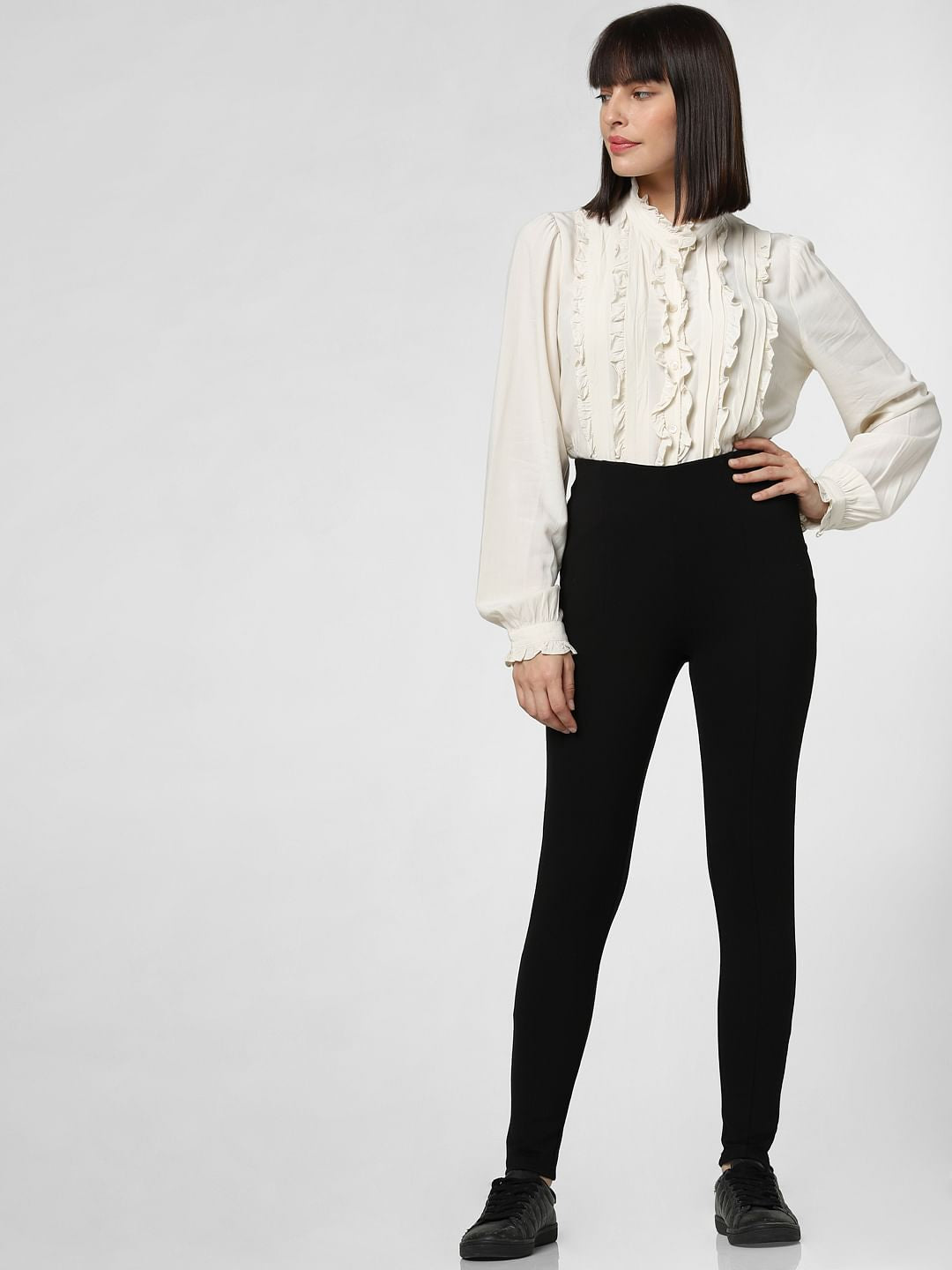 Black High Rise Skinny Fit Leggings