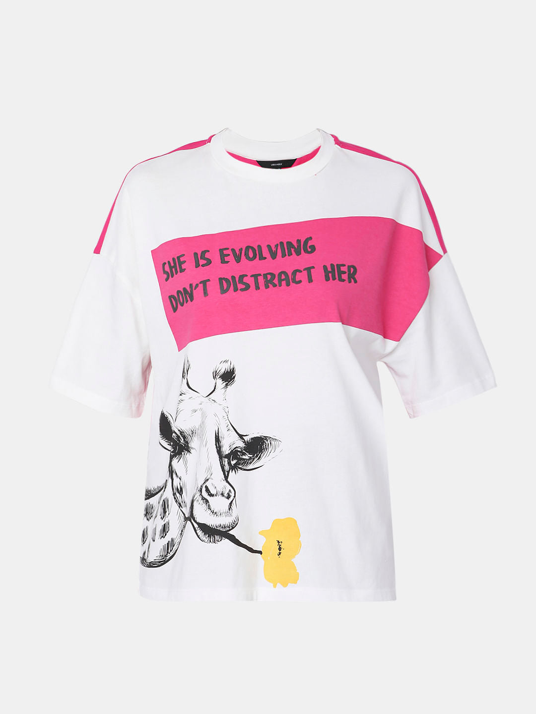 White Typographic Print T-Shirt