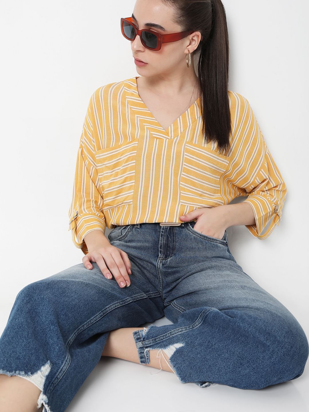 Yellow Striped Top