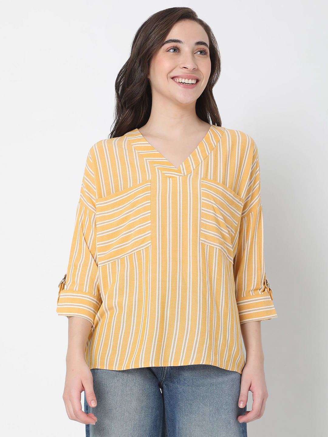 Yellow Striped Top