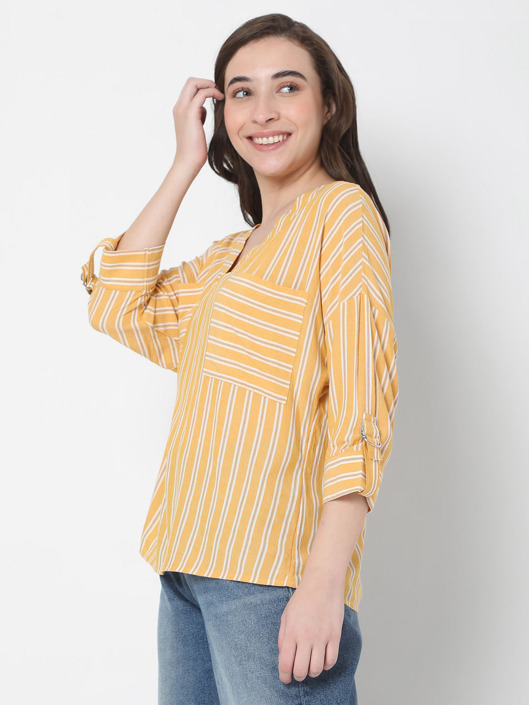 Yellow Striped Top