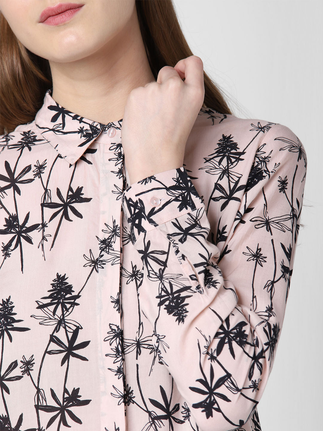 Pink Floral Print Shirt