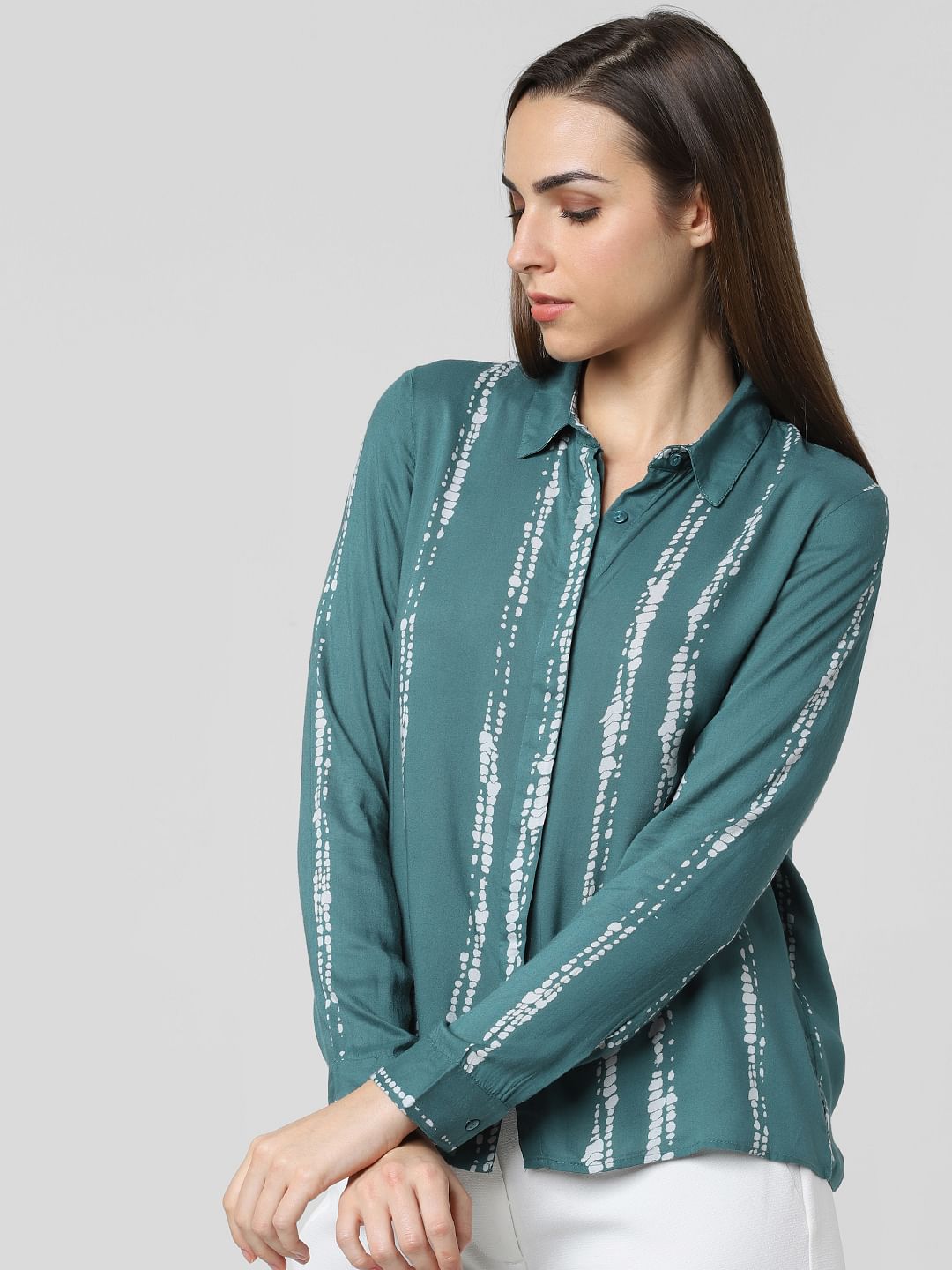 Green Tie & Dye Print Shirt