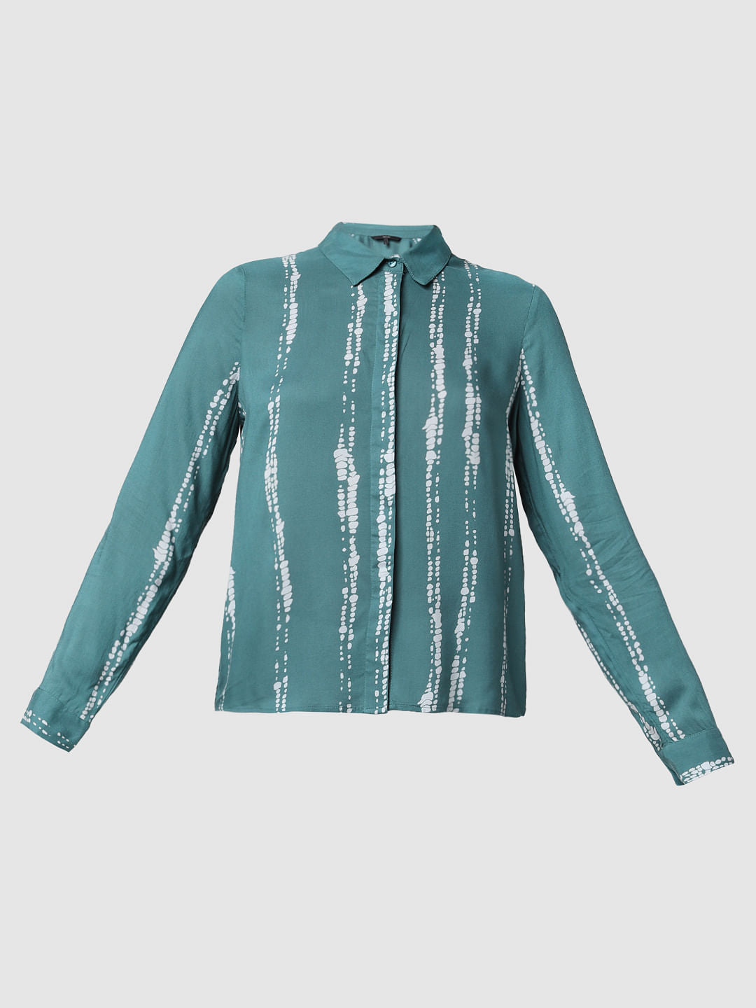 Green Tie & Dye Print Shirt