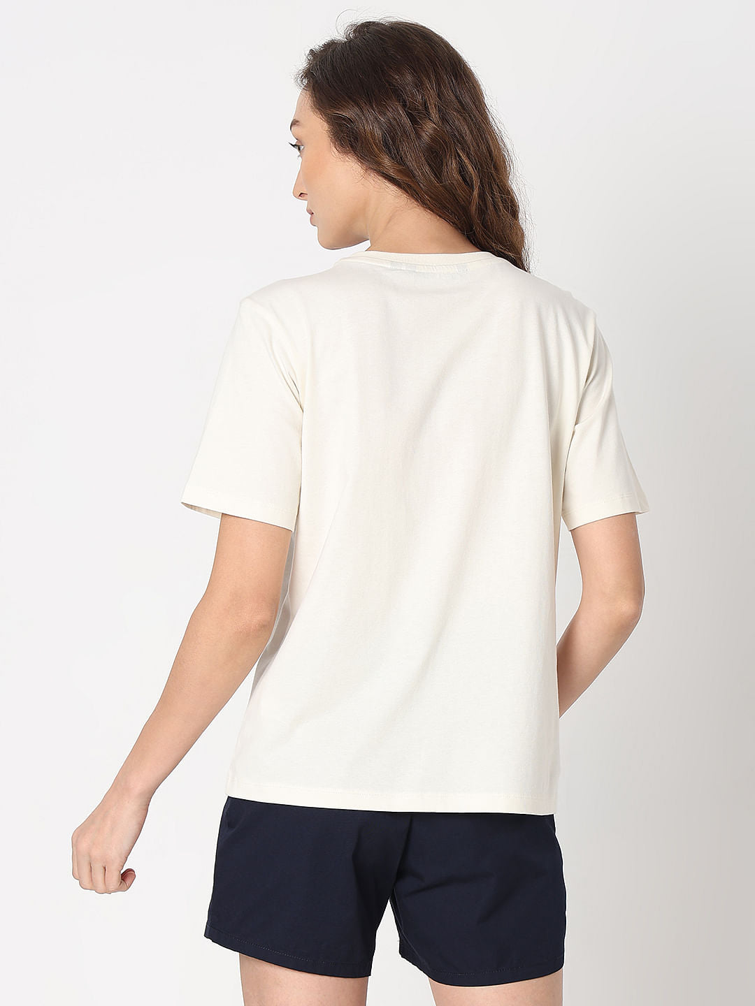 White Cotton Embroidered T-Shirt