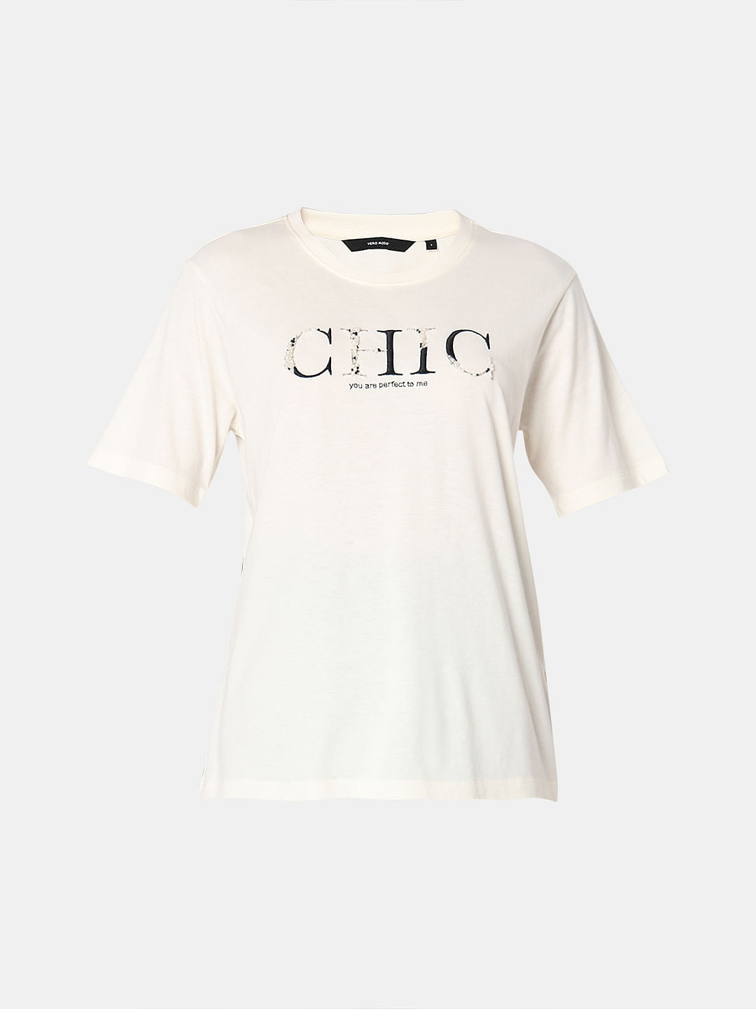 White Chic Text Print T-Shirt