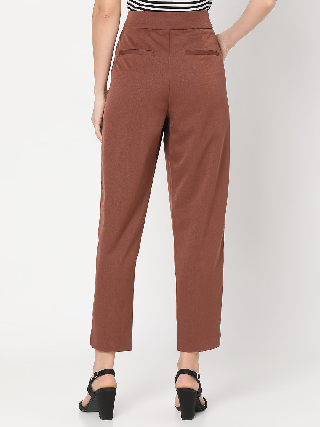 Brown High Rise Tailored Pants