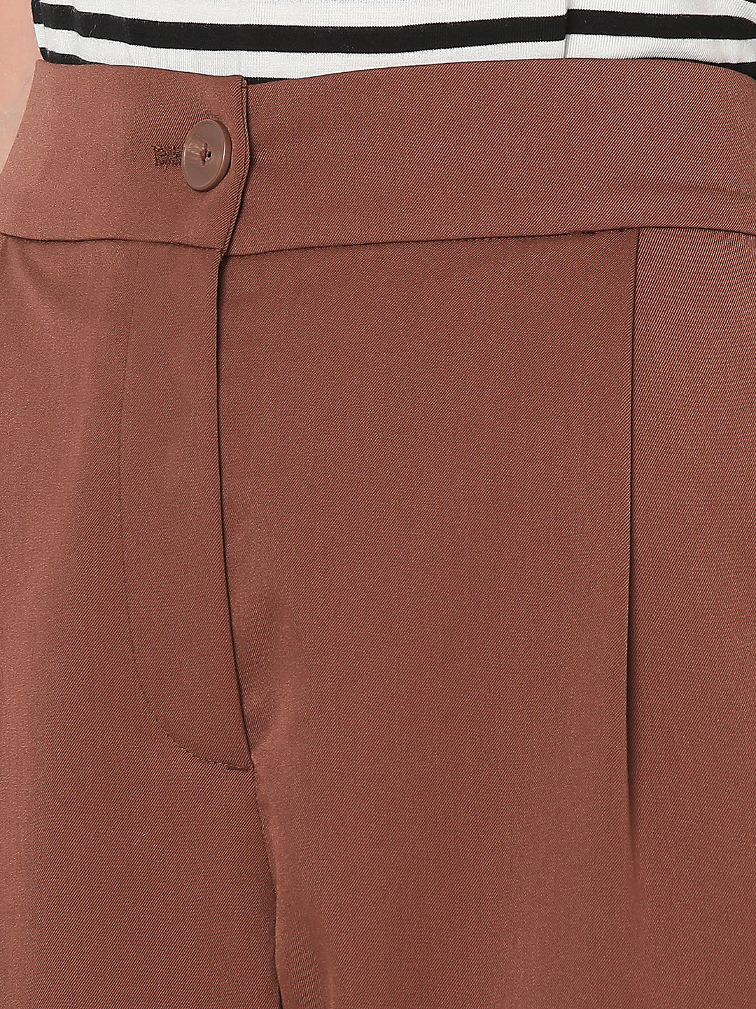 Brown High Rise Tailored Pants