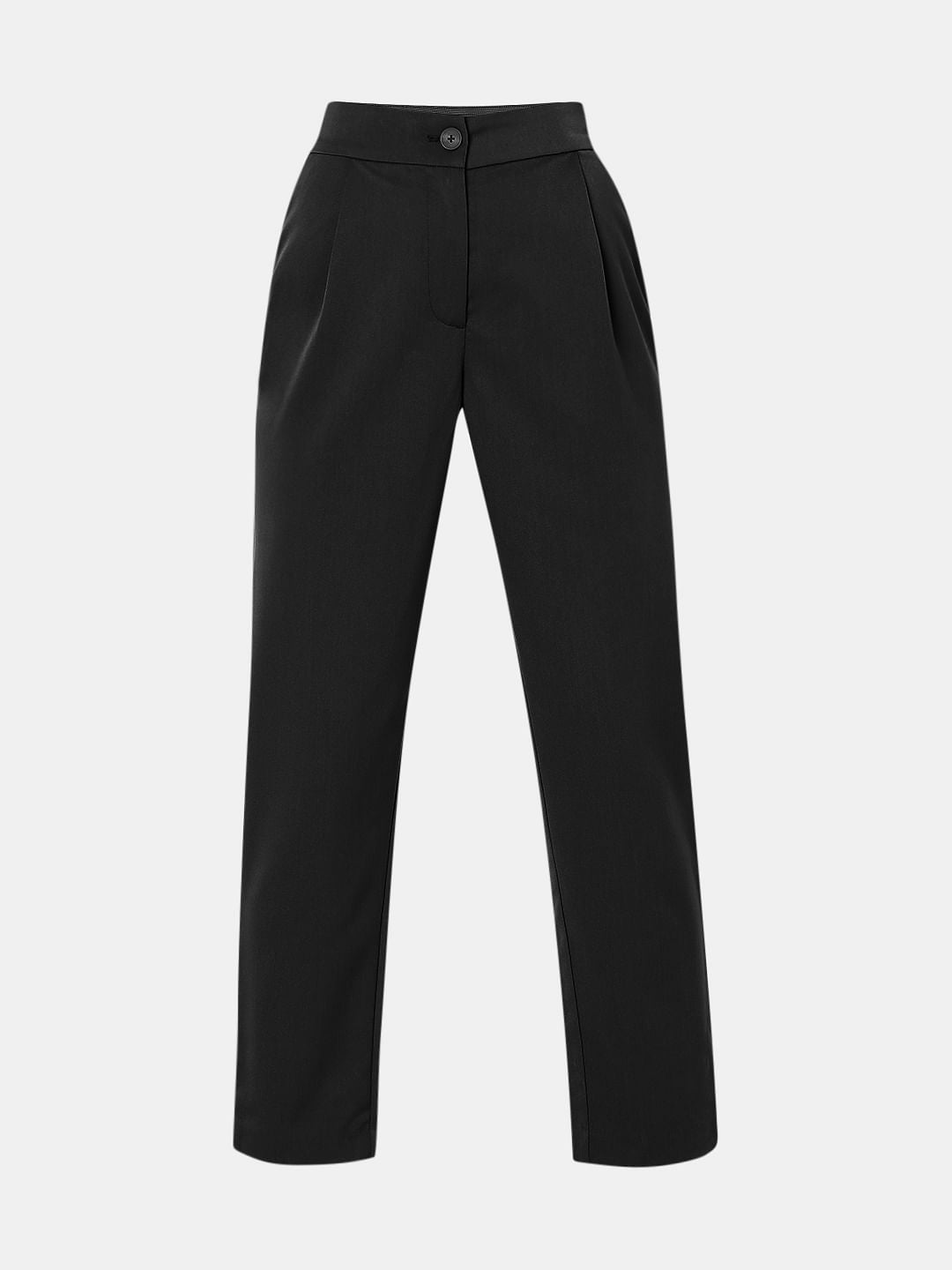 Black High Rise Tailored Pants
