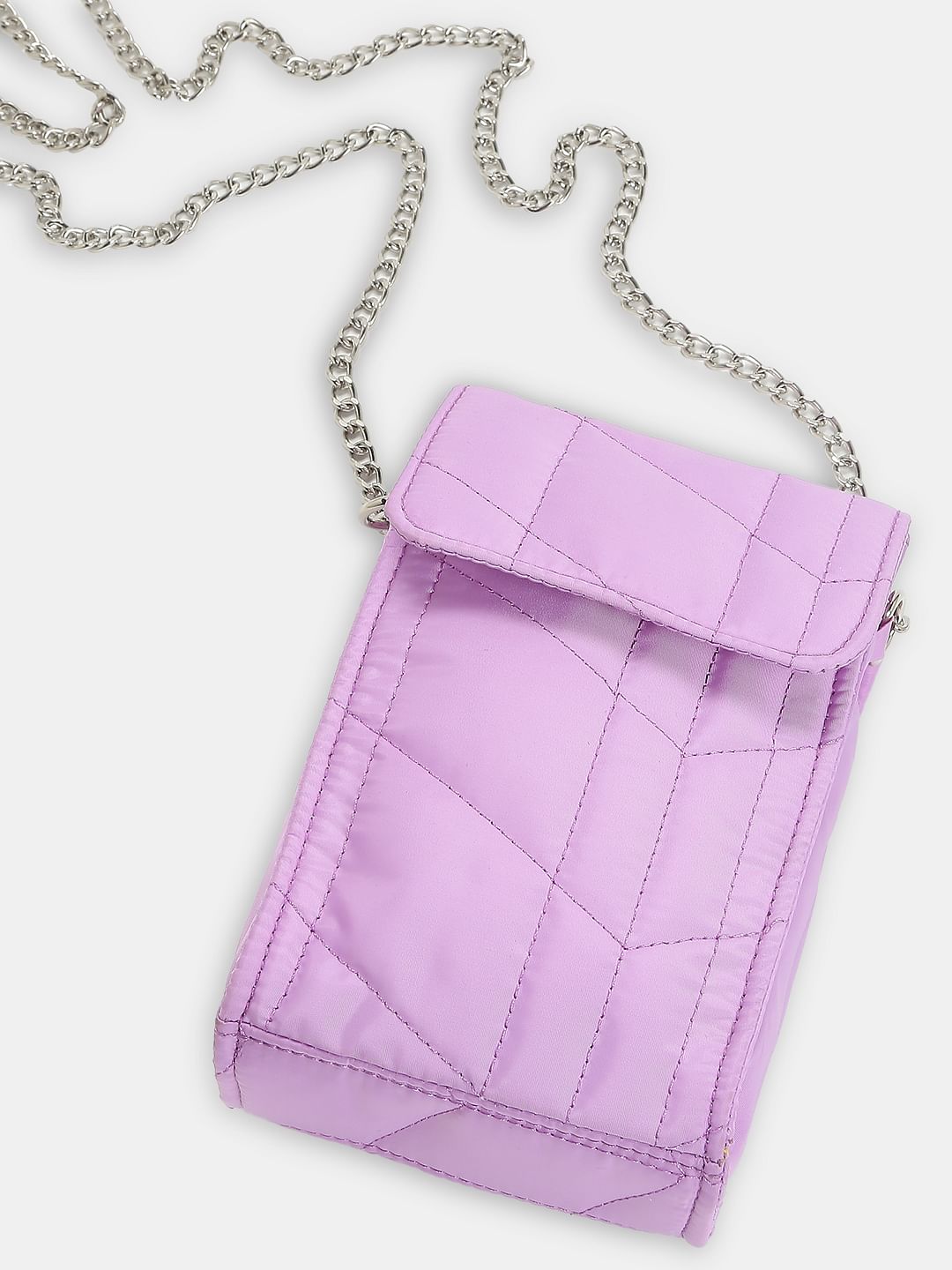 Purple Quilted Crossbody Bag