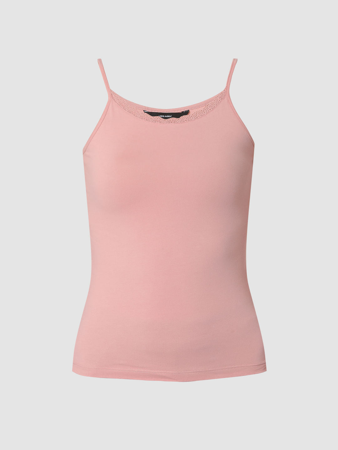 Pink Lace Trim Singlet