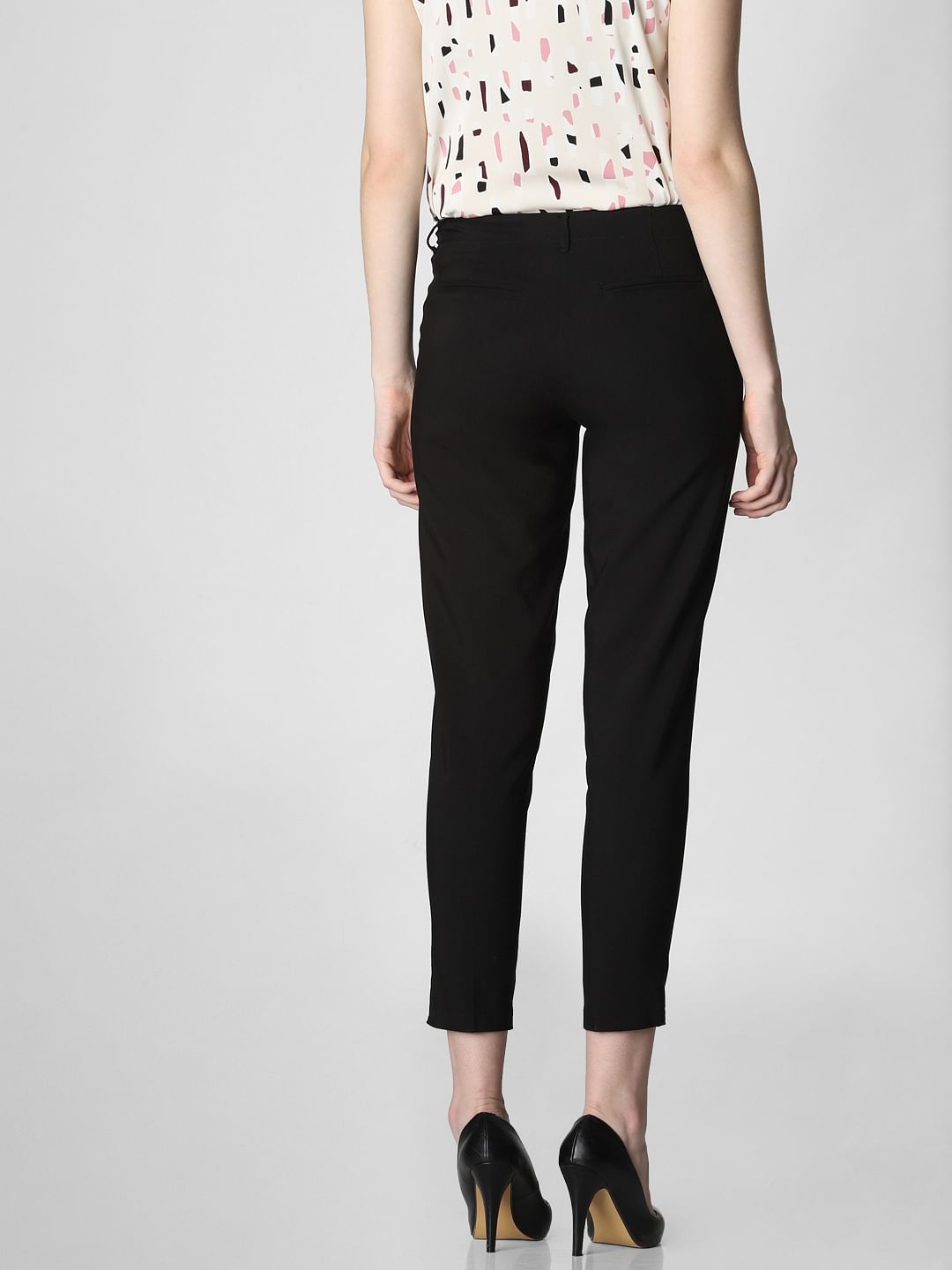 Black Mid Rise Chino Pants