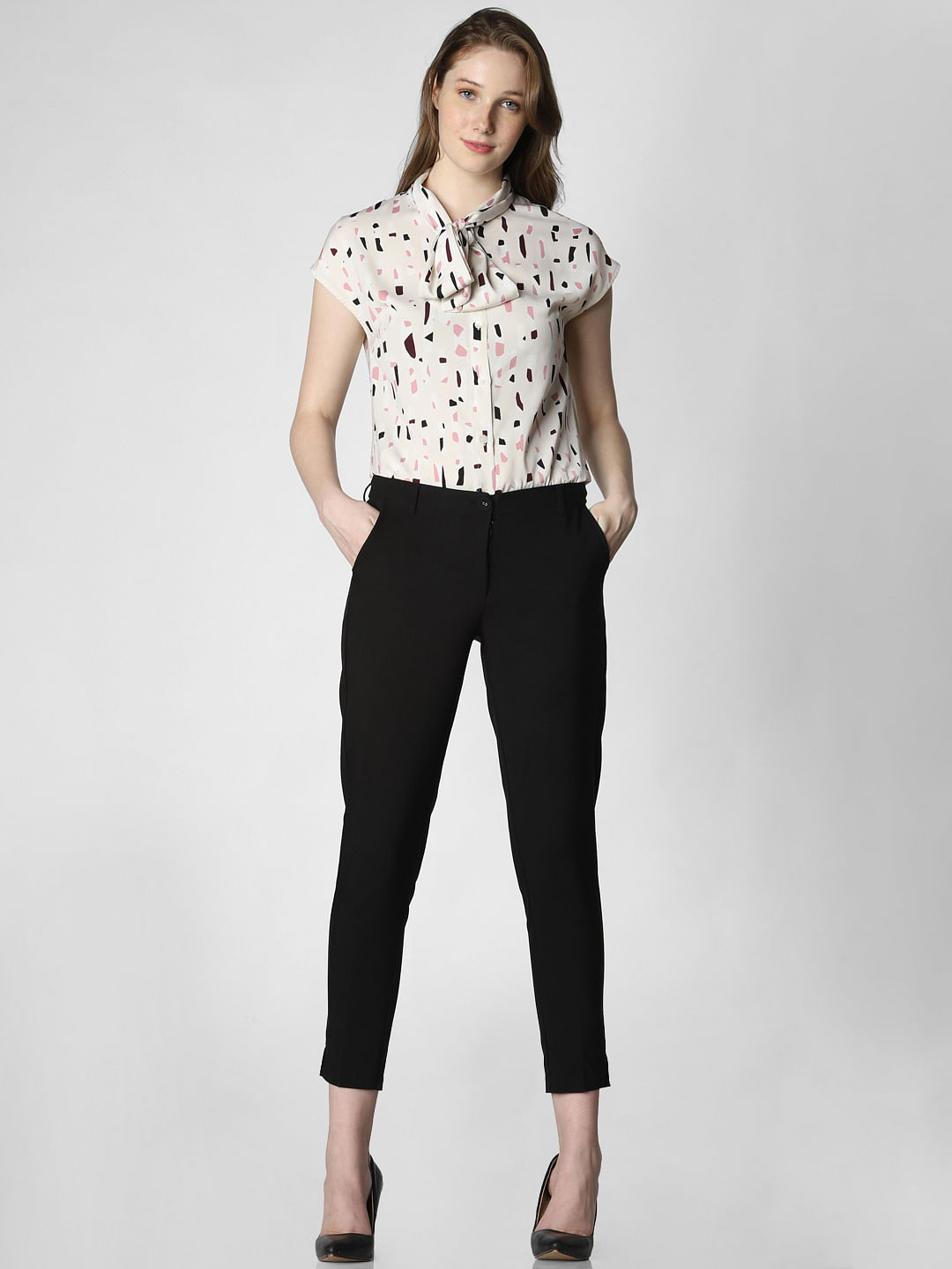 Black Mid Rise Chino Pants