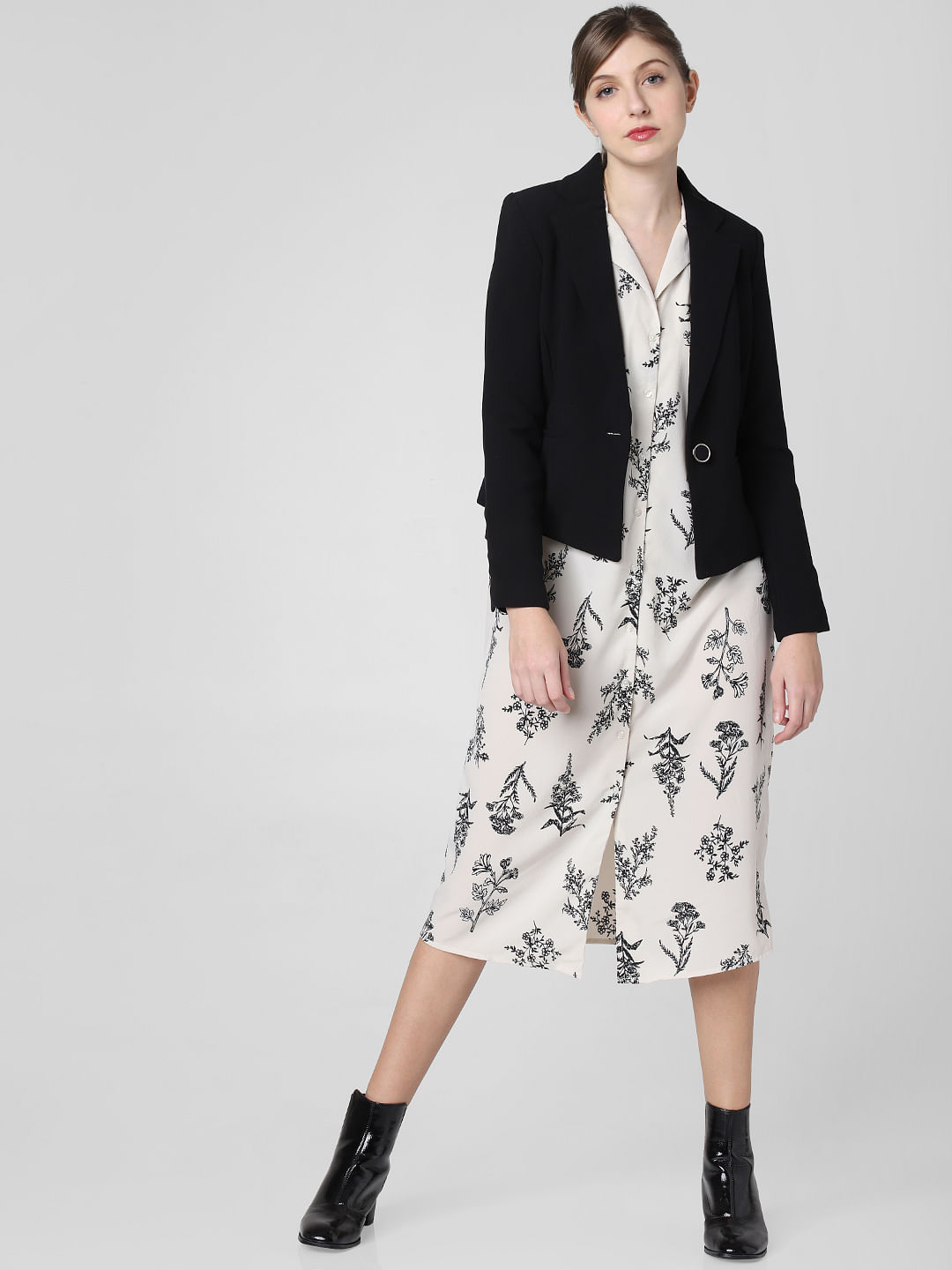Black Single Button Formal Blazer