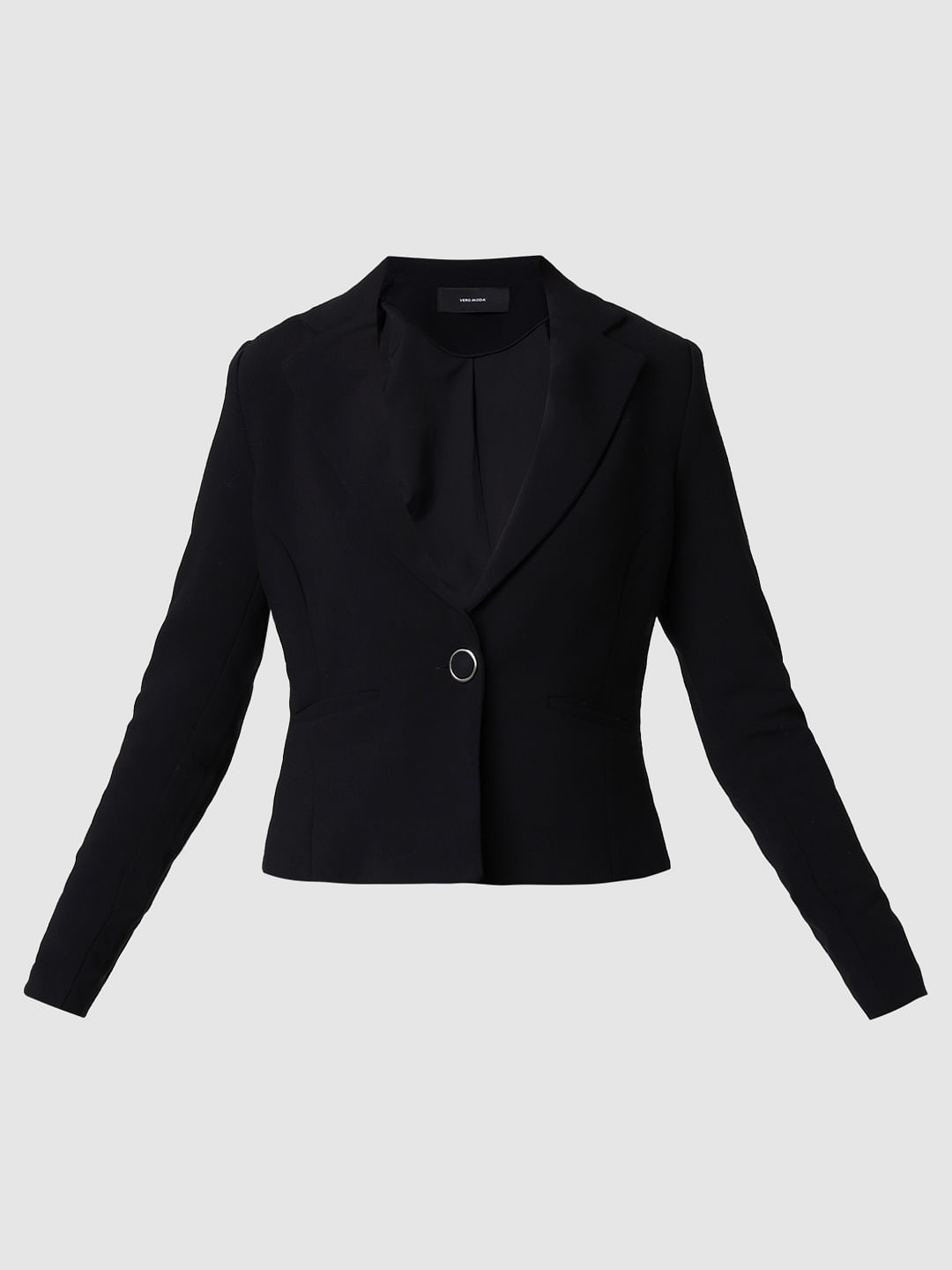 Black Single Button Formal Blazer