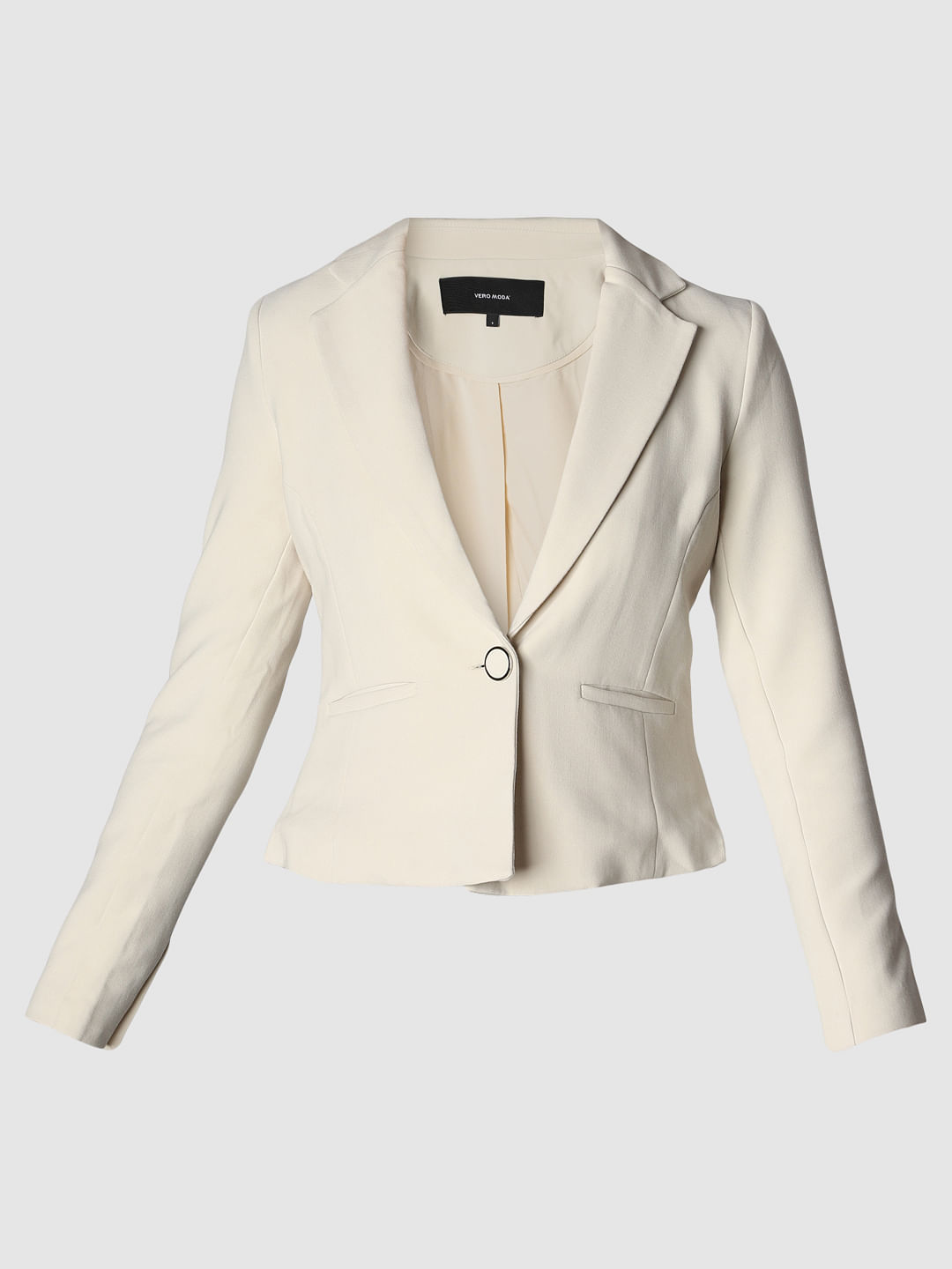 Off-White Single Button Formal Blazer