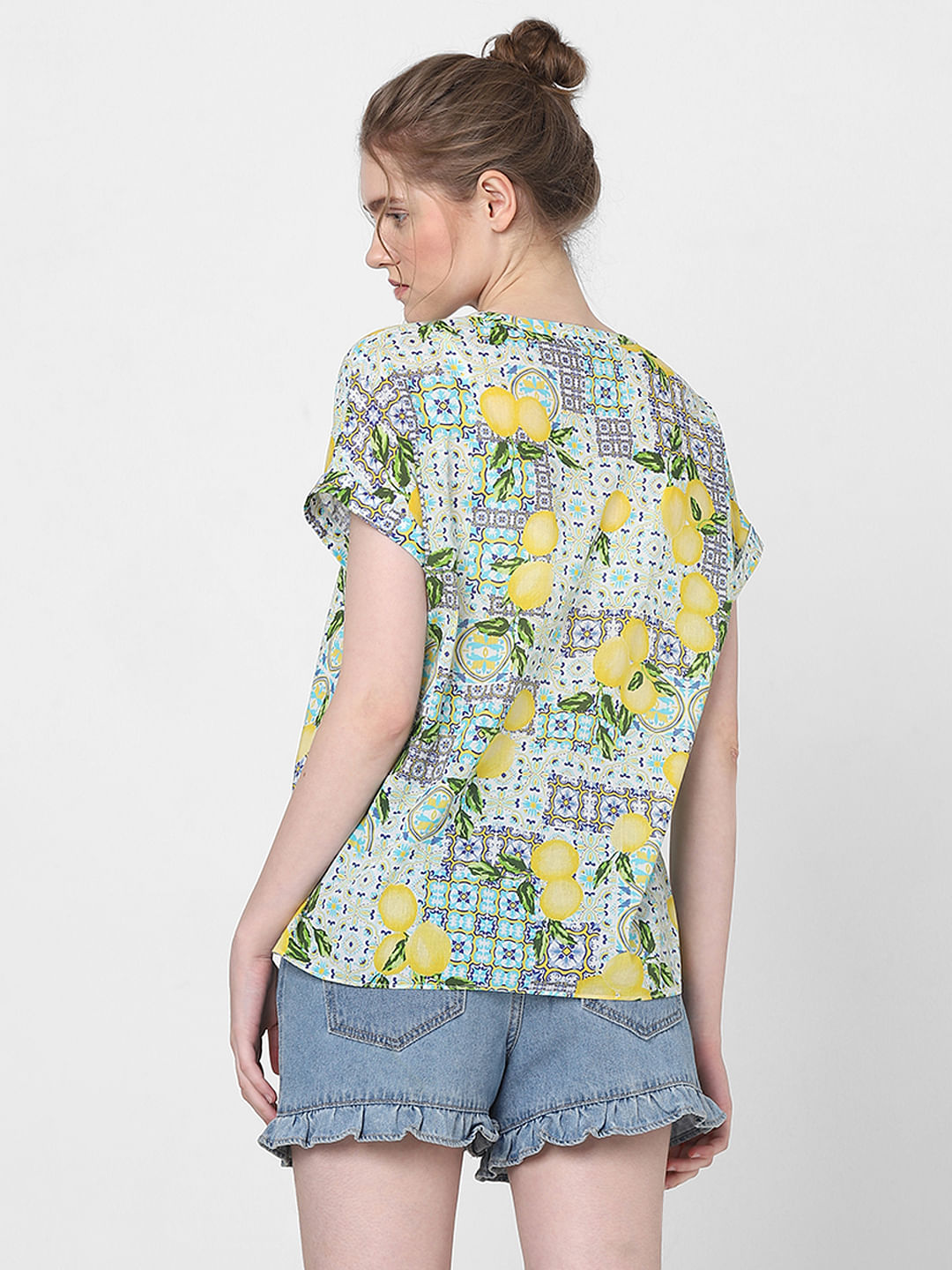 Yellow Lemon Printed Top