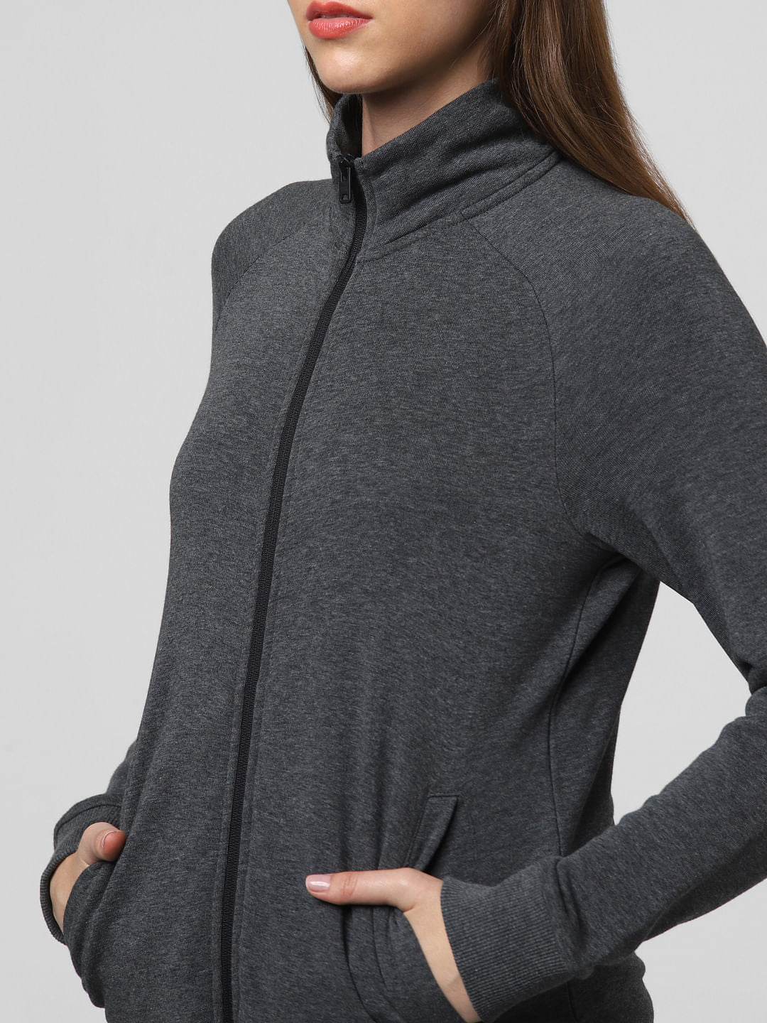 Grey Front Zip Jacket