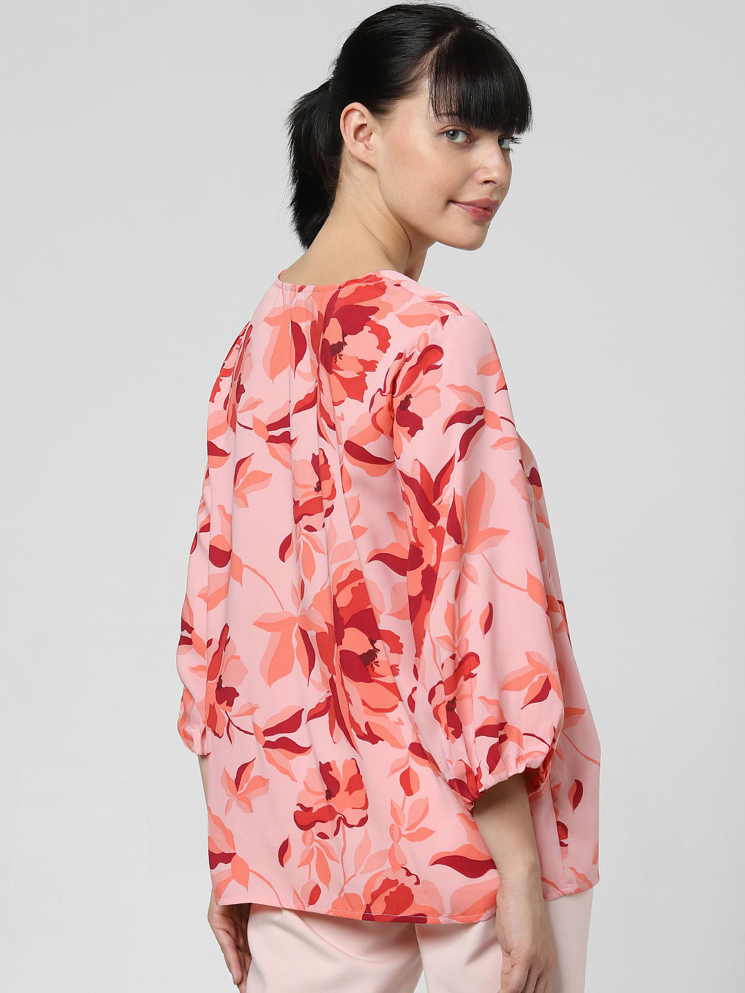 Pink Floral Print Top