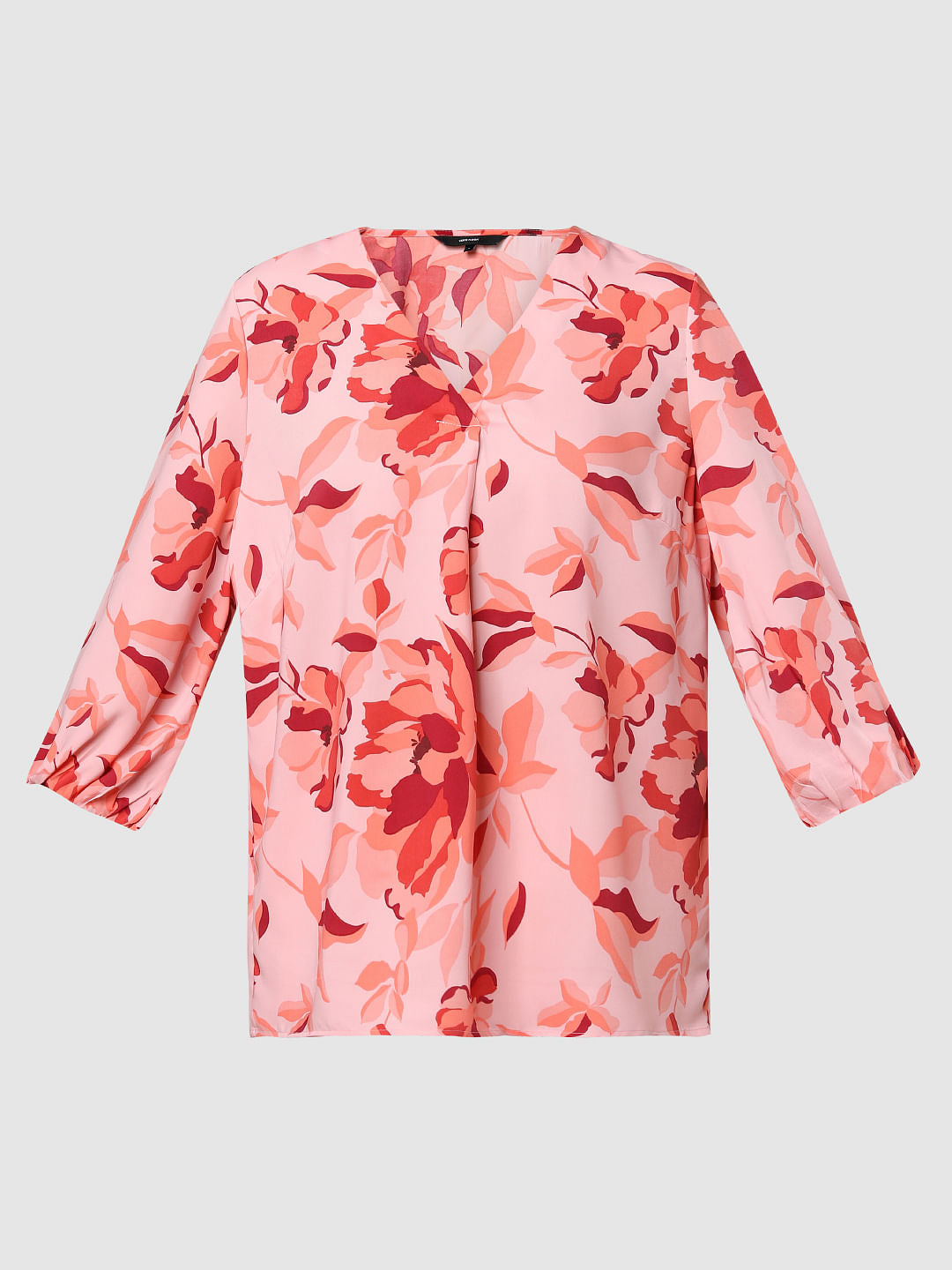 Pink Floral Print Top