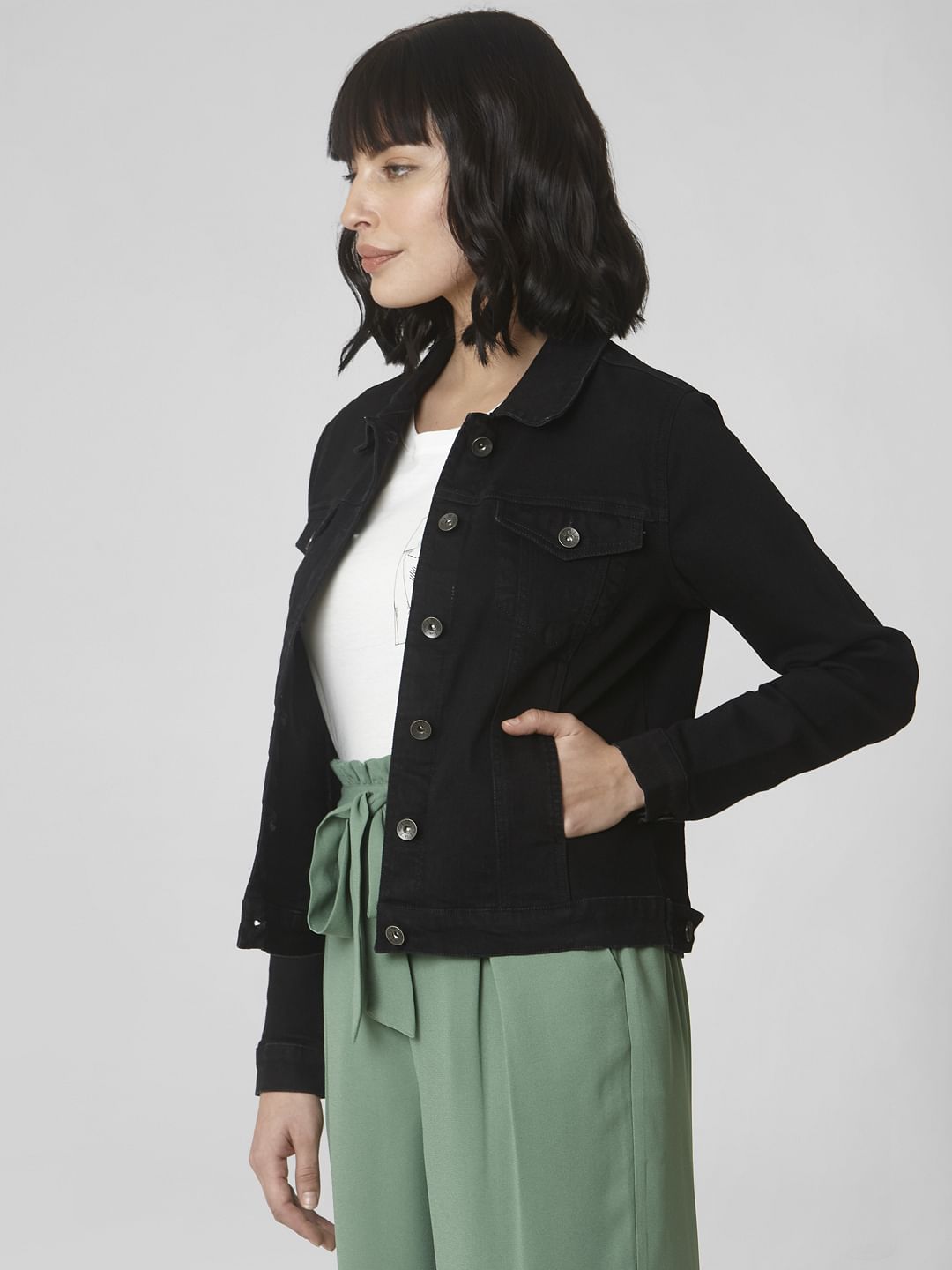 Black Denim Trucker Jacket