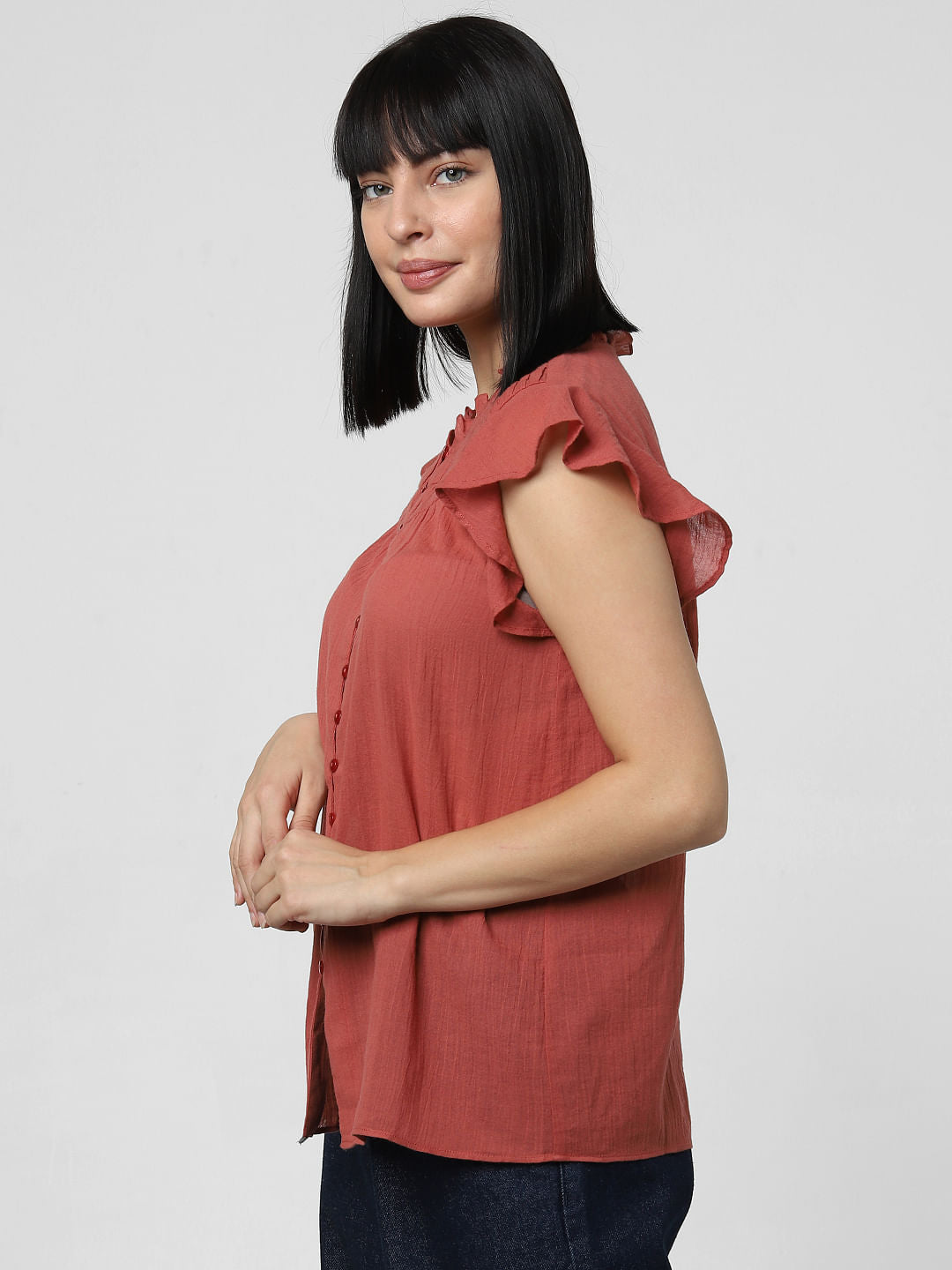 Rust Ruffle Top