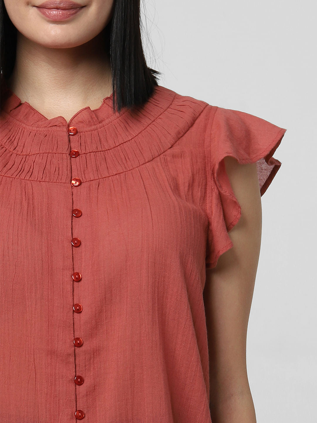 Rust Ruffle Top