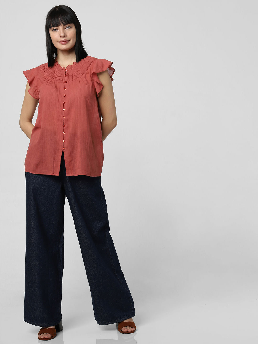 Rust Ruffle Top