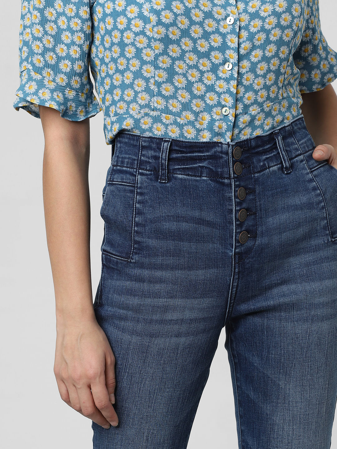 Blue High Rise Skinny Fit Jeans