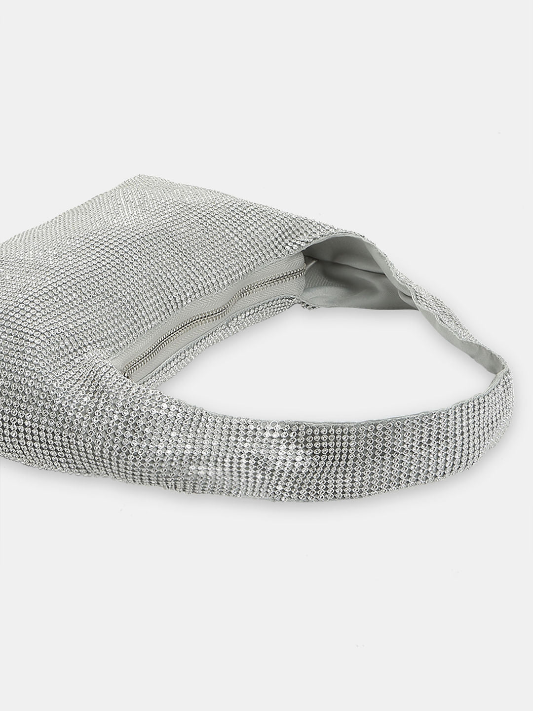 Silver Embellished Shoulder Bag