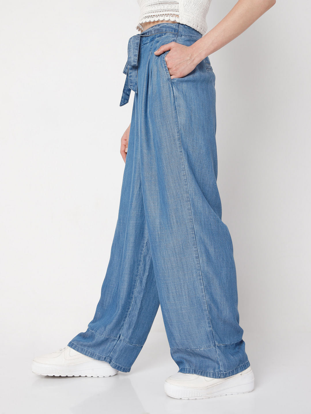 Blue High Rise Jade Straight Fit Jeans