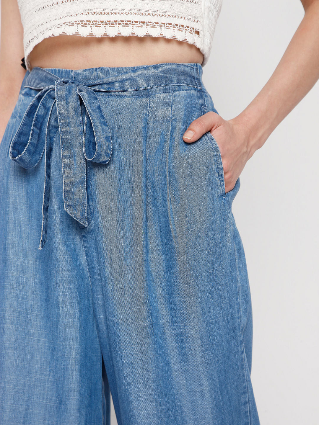 Blue High Rise Jade Straight Fit Jeans