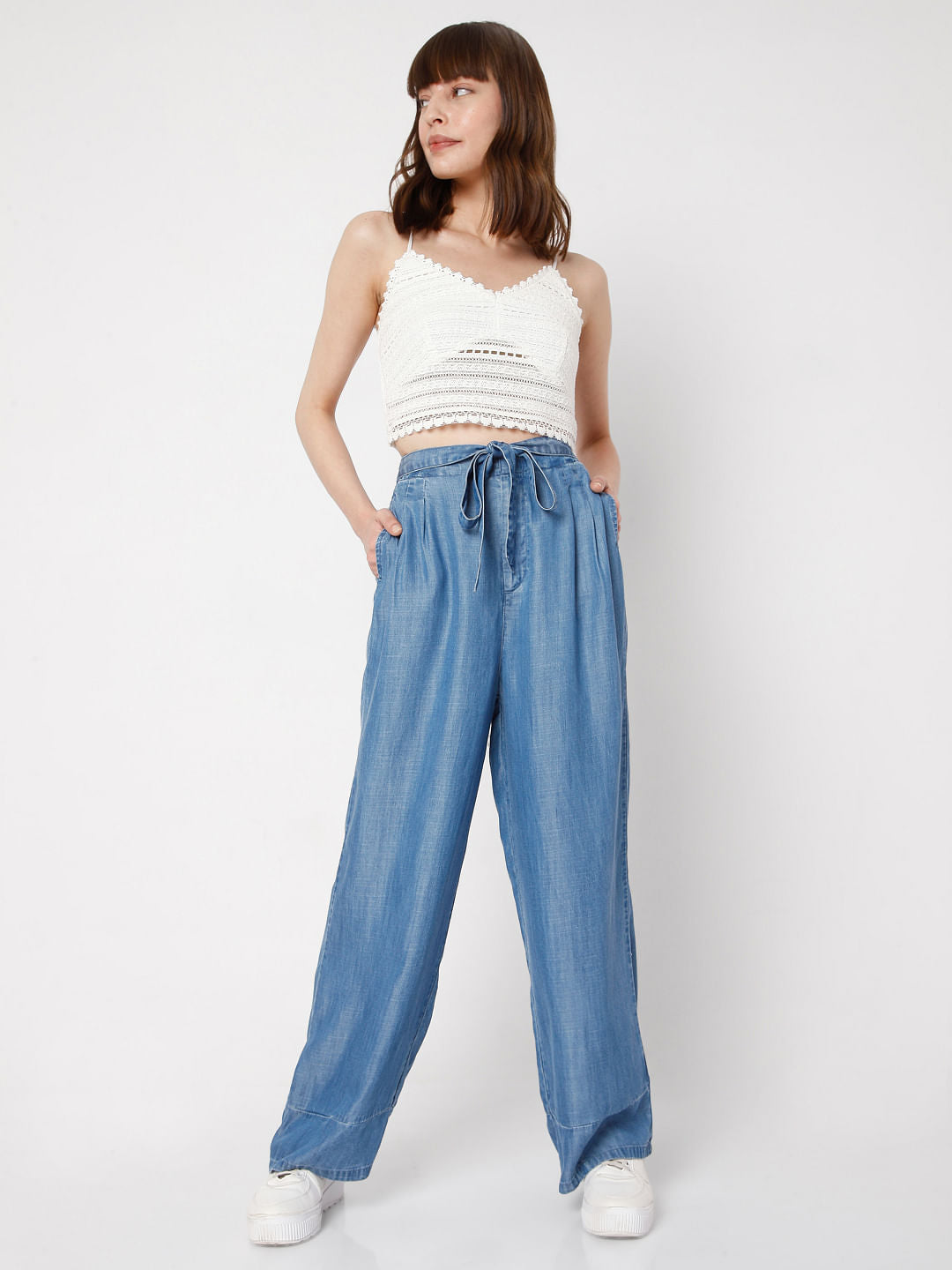 Blue High Rise Jade Straight Fit Jeans